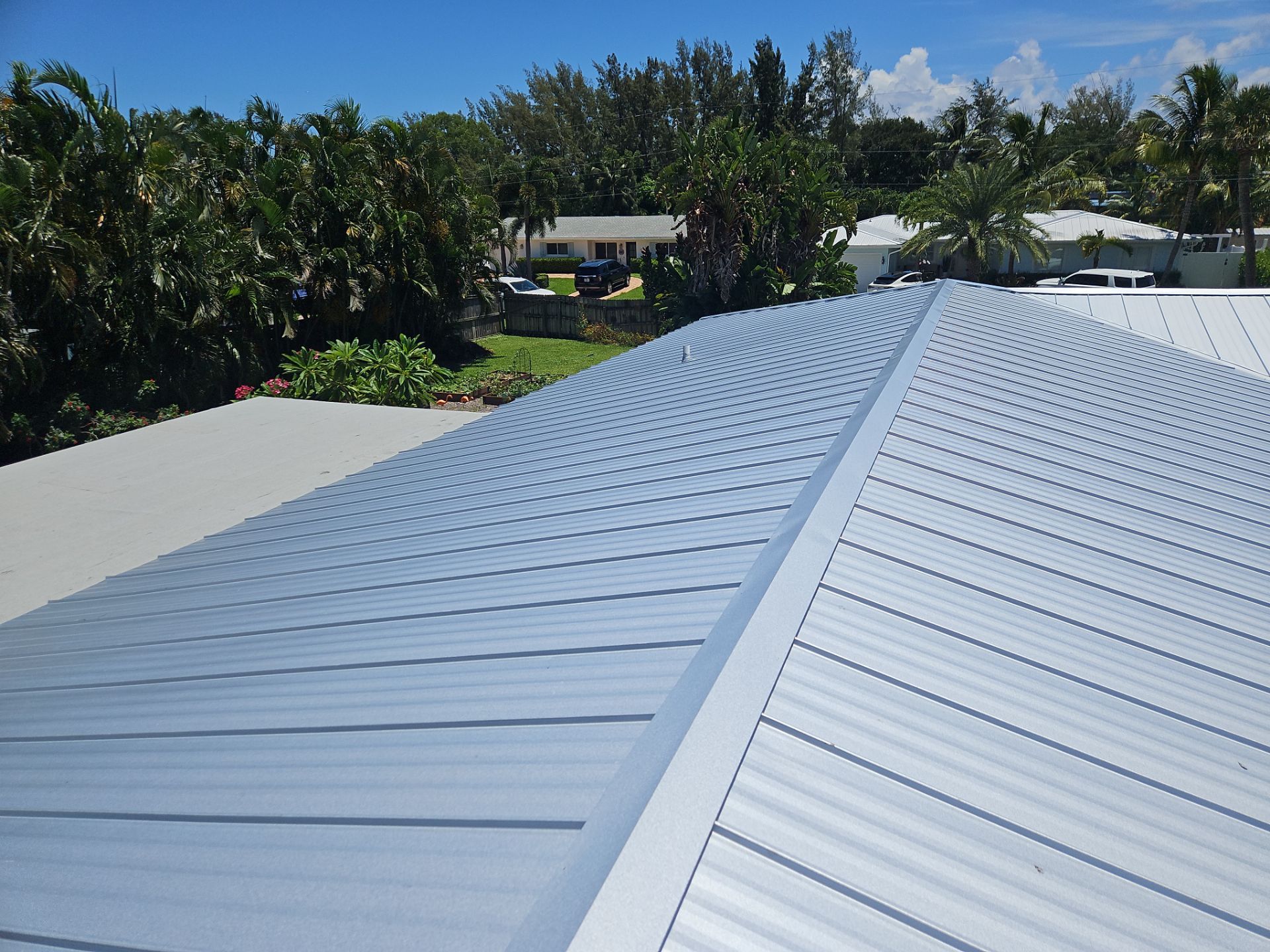 Residential Roofing Installation using 1" Nail strip metal roof by BLUES BROTHERS ROOFING