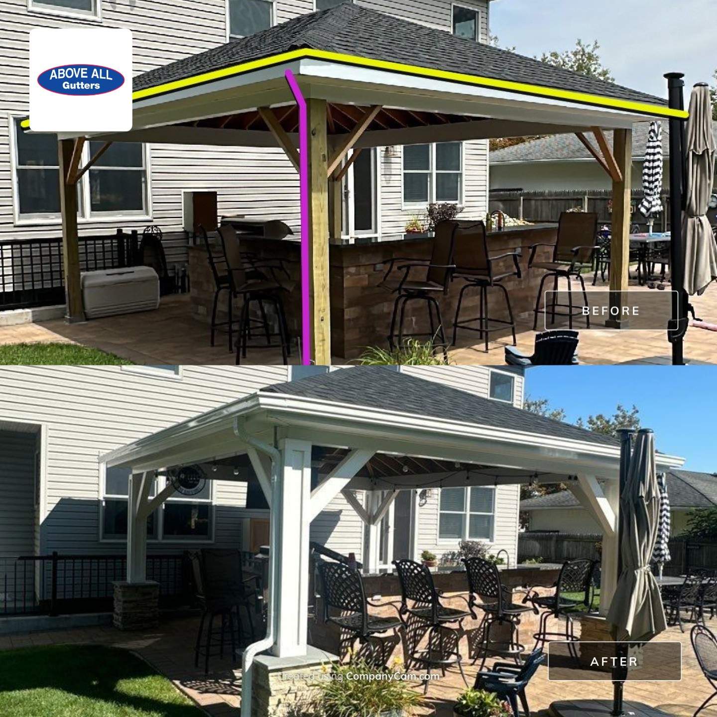 New Pavilion Gutter Installation by Above All Gutters 