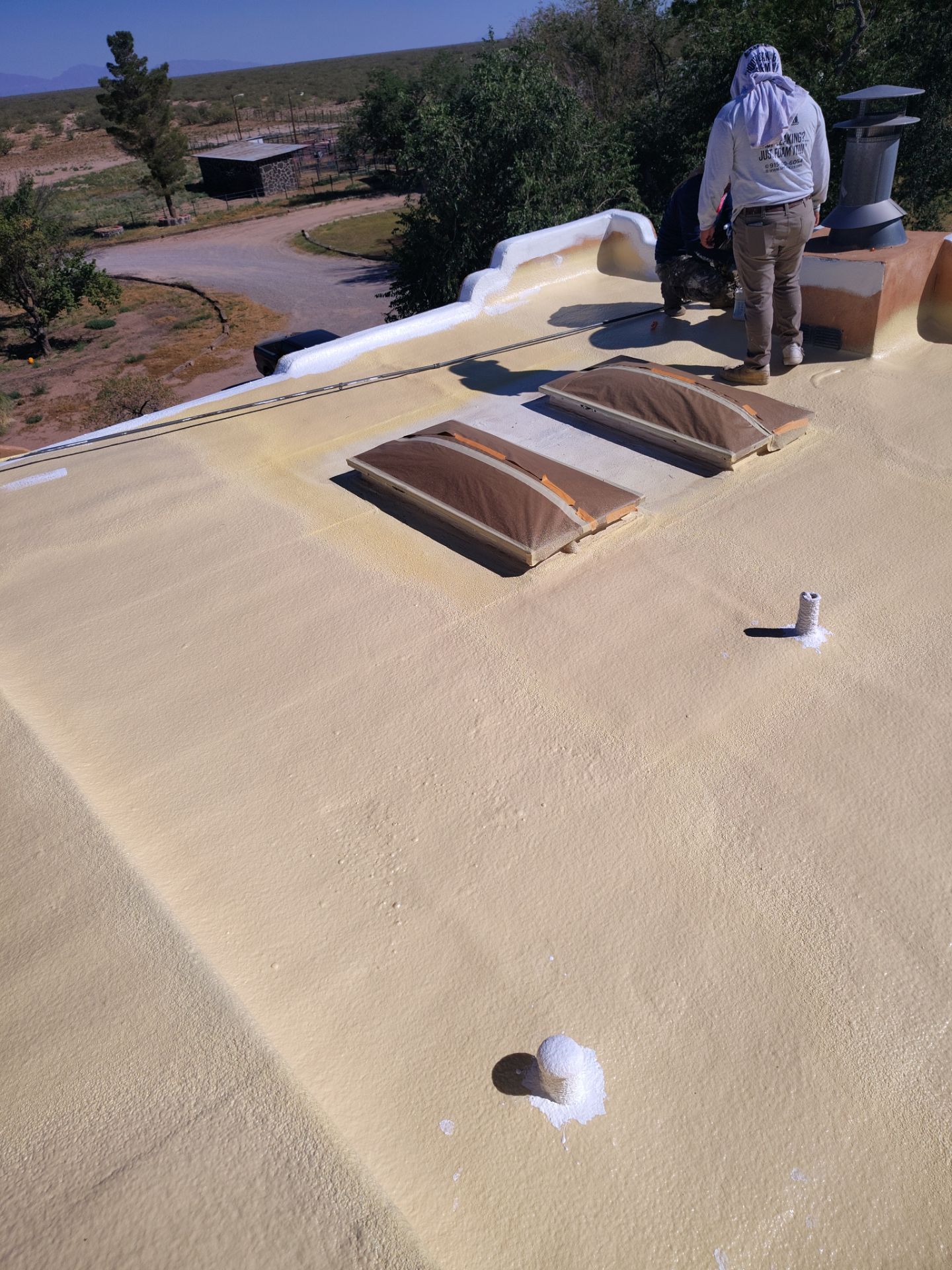 Residential roof application by SPF Services 