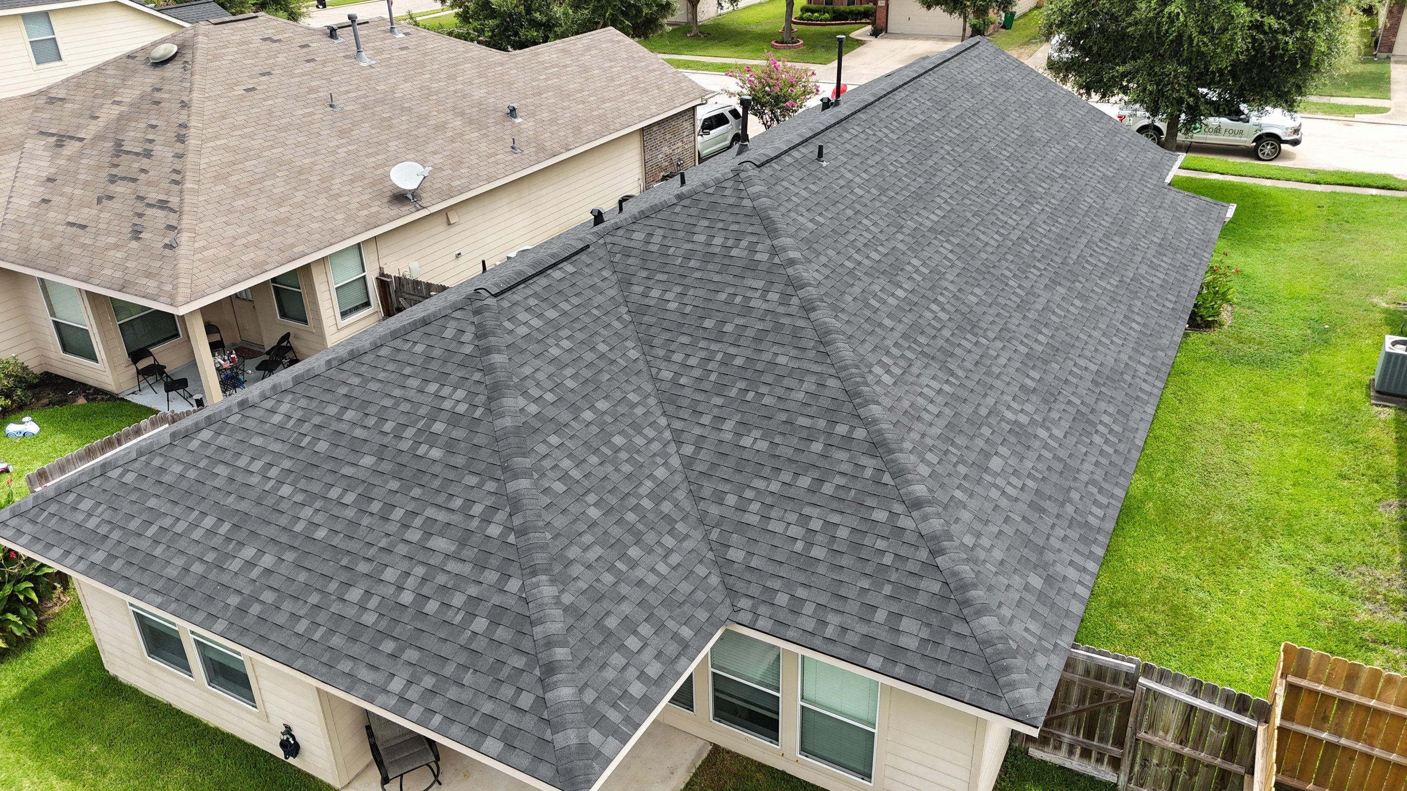 Residential Roofing Installation using IKO Dynasty by Core Four Roofing