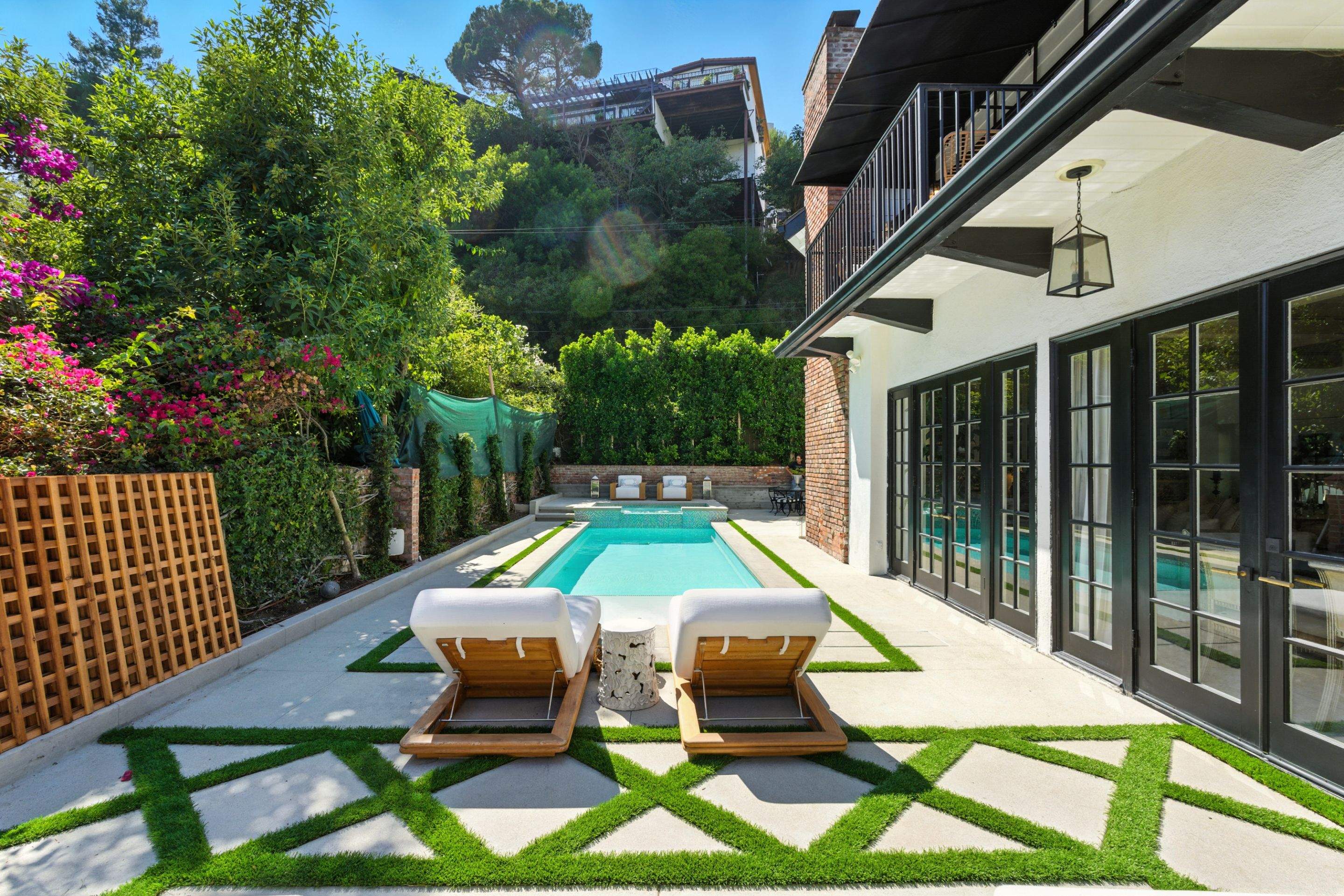 New Pool & Spa With Concrete Deck Work & Fire Place  by Lax Home Inc 