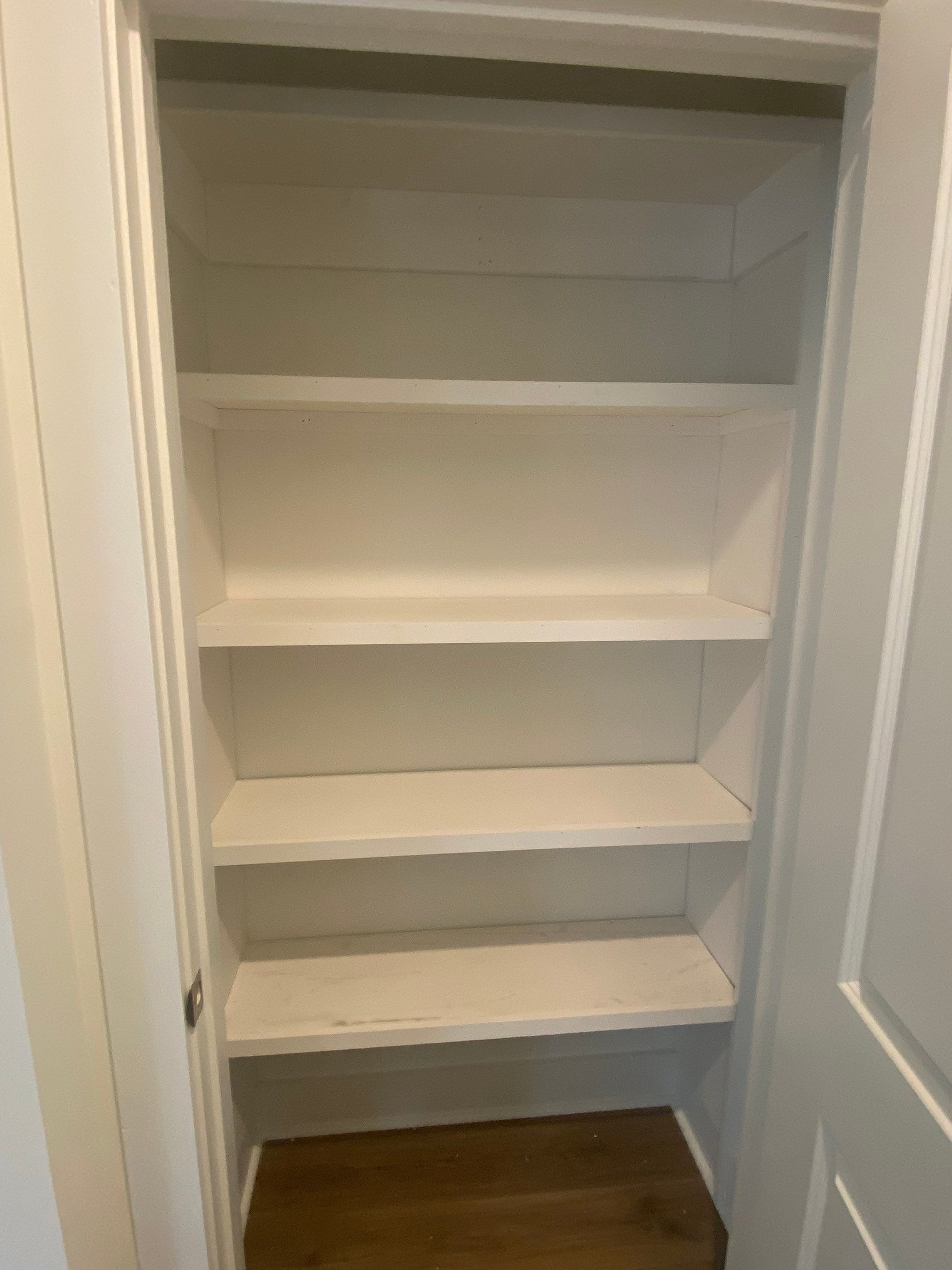 Custom Closet Shelving and Shiplap Finishing in Eatonton by PGP Surface Solutions, LLC
