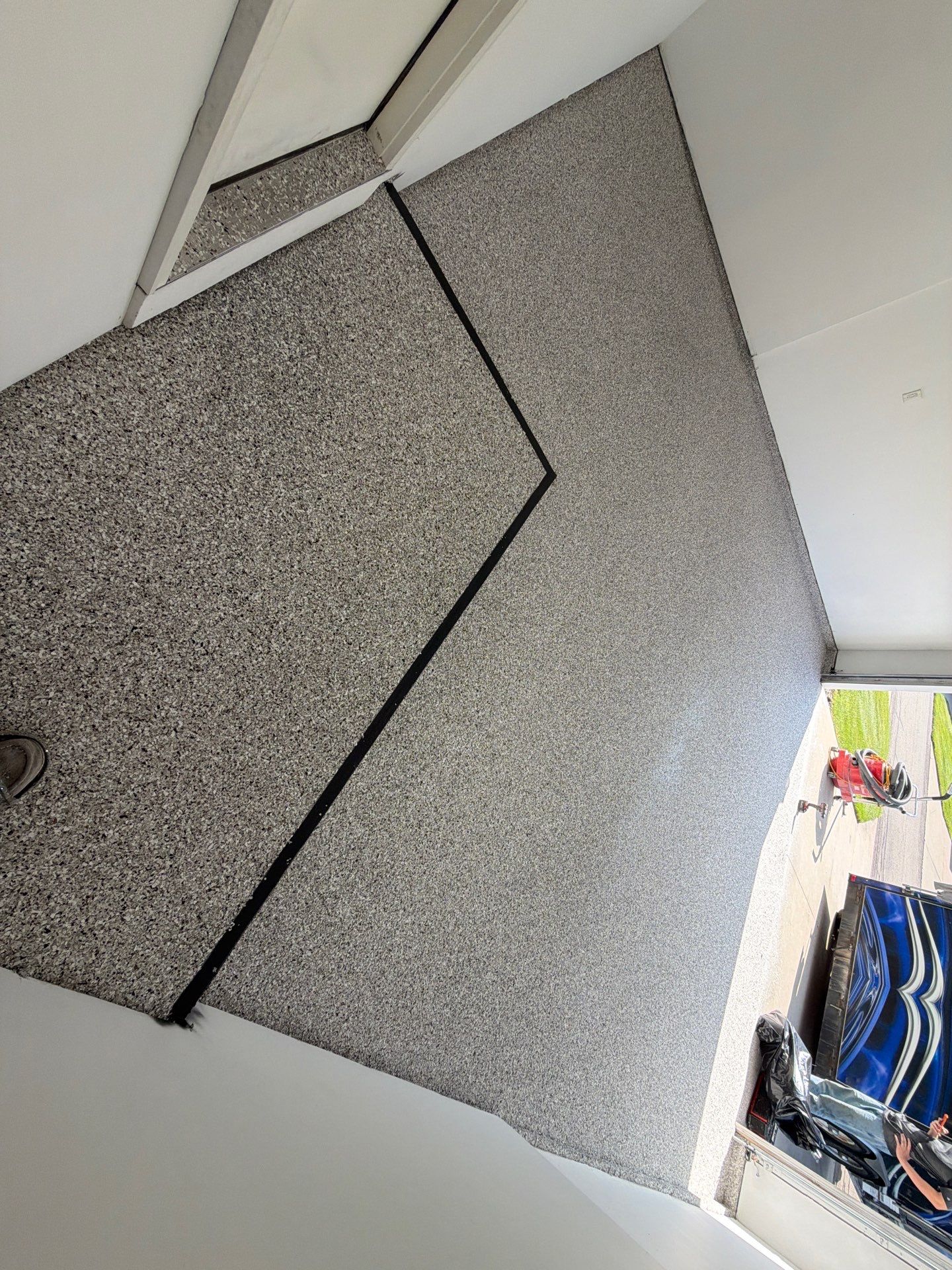 Custom Grey and White Speckled Epoxy Garage Floor in Holland by Gordon Painting
