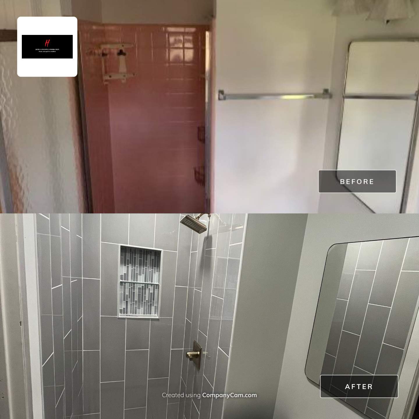 Bathroom Remodel using Tile by Home Concepts Construction