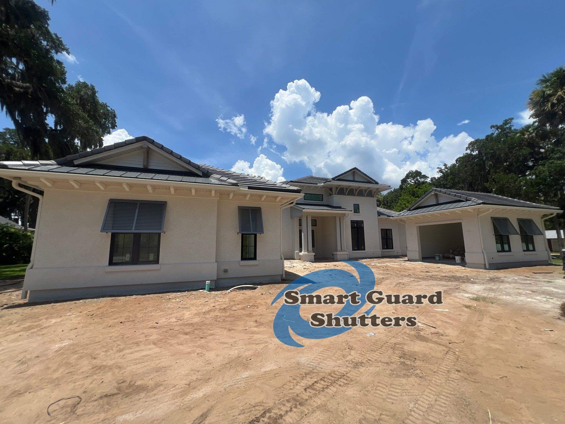 Decorative Bahamas in Squirrel Grey by Smart Guard Shutters