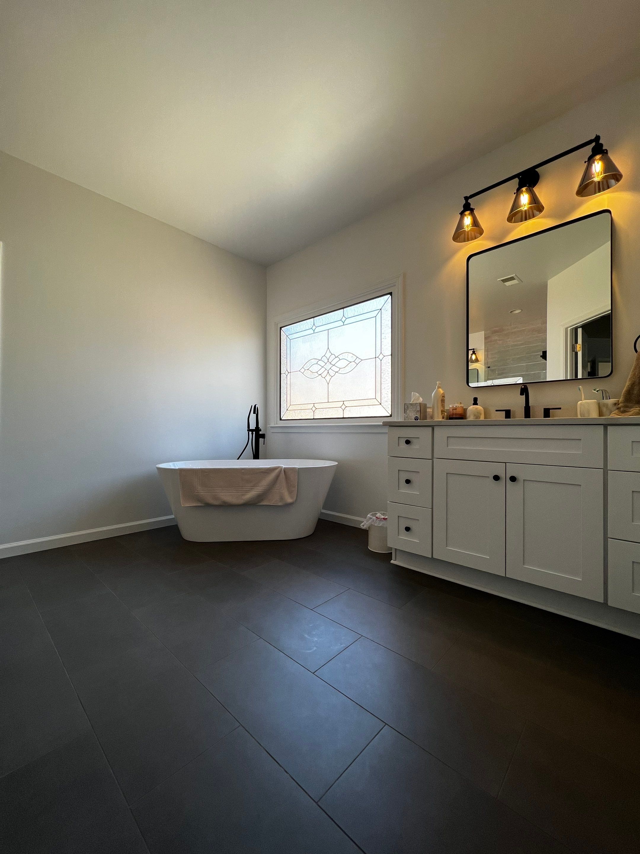 Modern Master Bathroom Remodel and Bedroom Painting in Woodstock by Swift Home Renovations