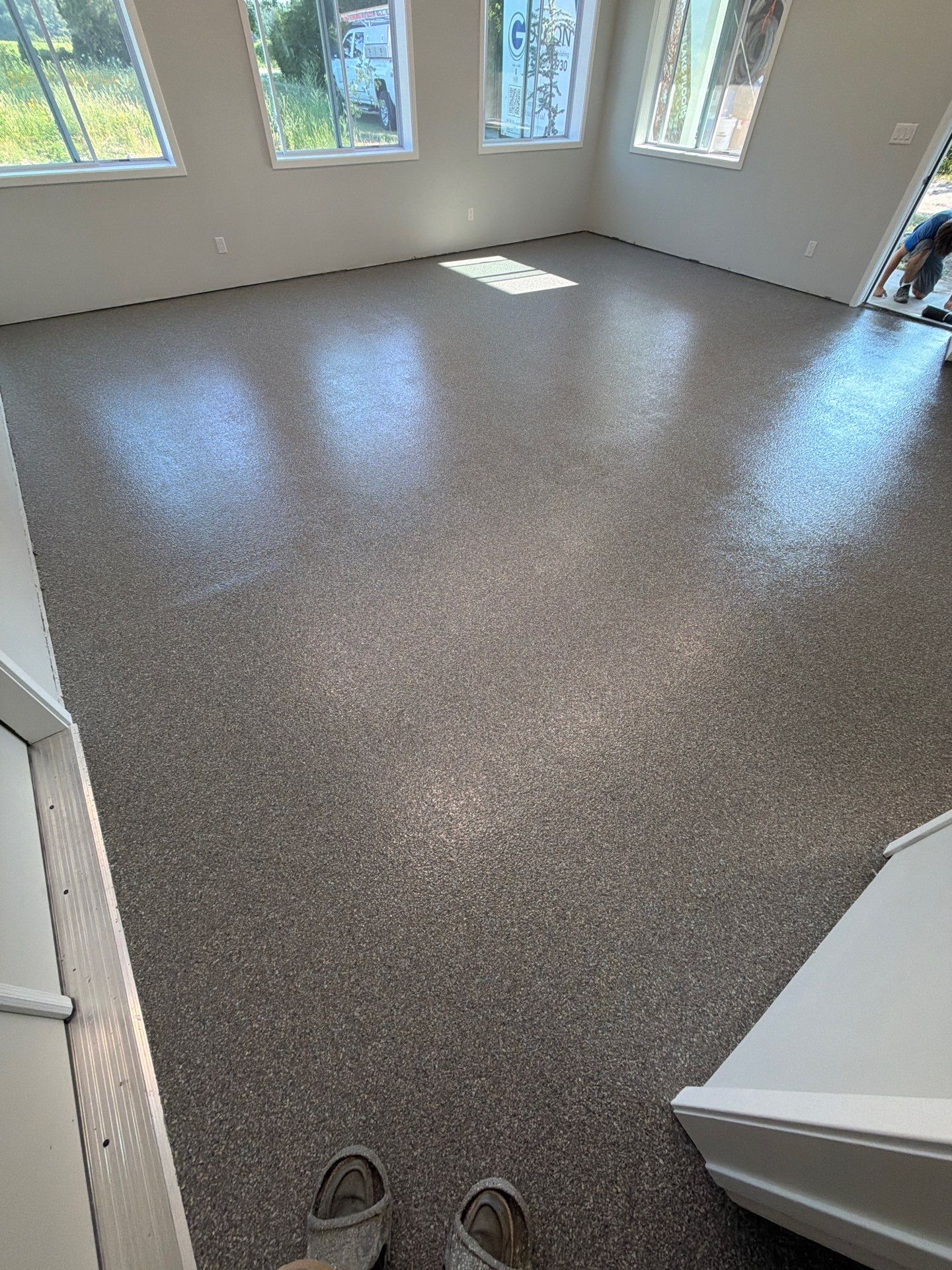 Multi-Color Epoxy Flake Floor Installation in West Olive by Gordon Painting
