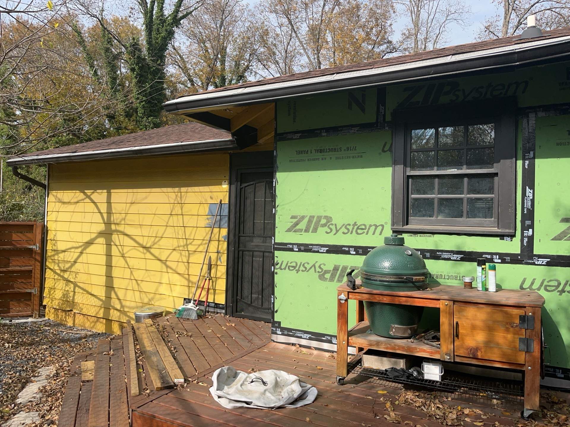 Cedar Tongue & Groove Porch Ceiling Installation Plus James Hardie Siding Replacement by Nelson Exteriors 