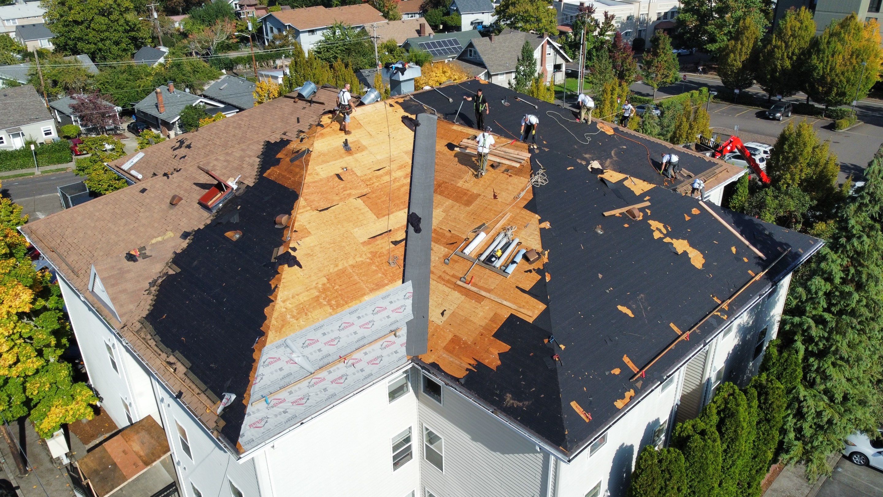 Commercial Roofing Installation using IKO Dynasty (Color: Biscayne) by Orezona Building & Roofing Company, Inc.