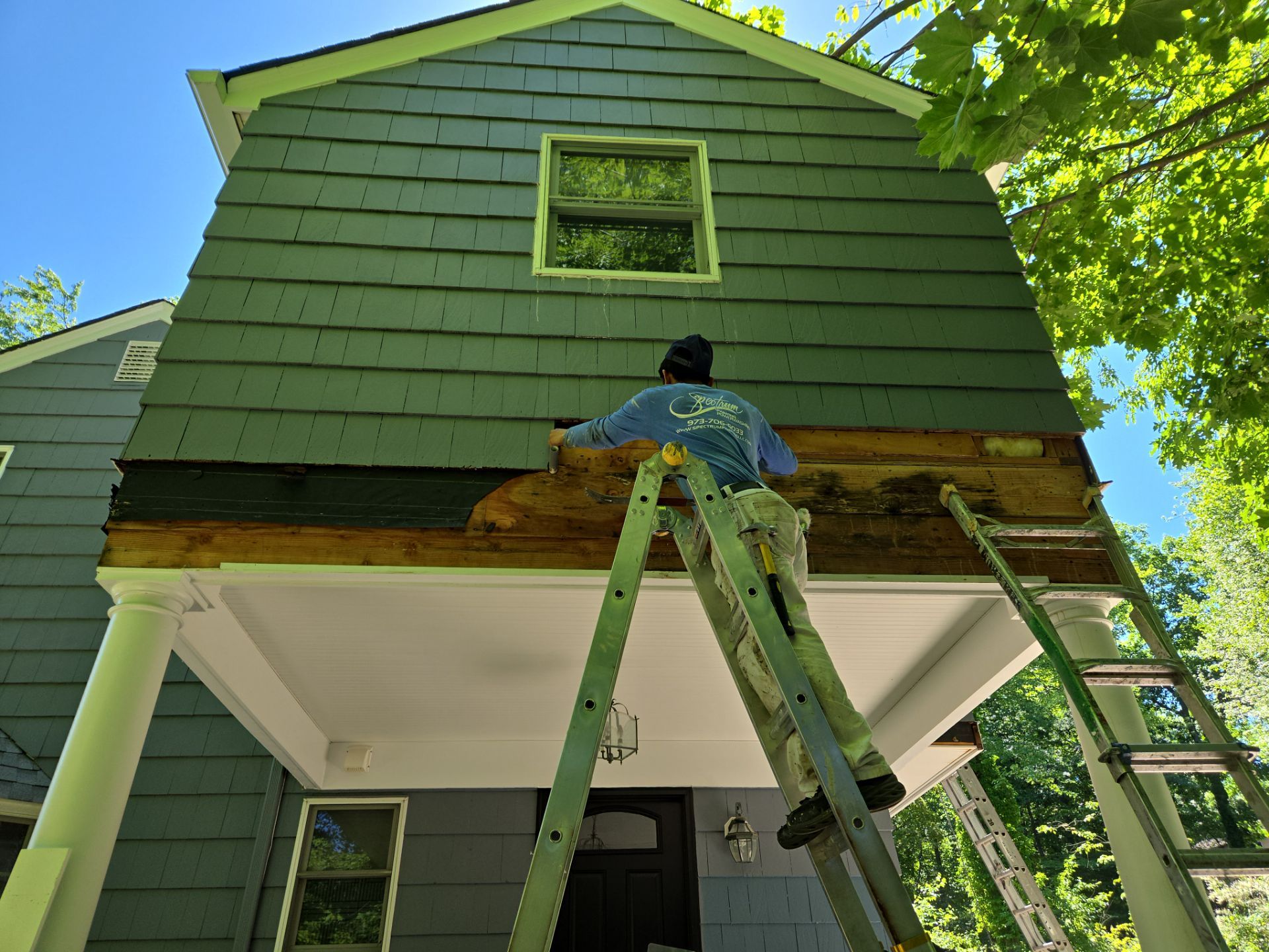Exterior Painting and Cedar Shingle Siding Repair in Cedar Grove by Spectrum Painting, LLC