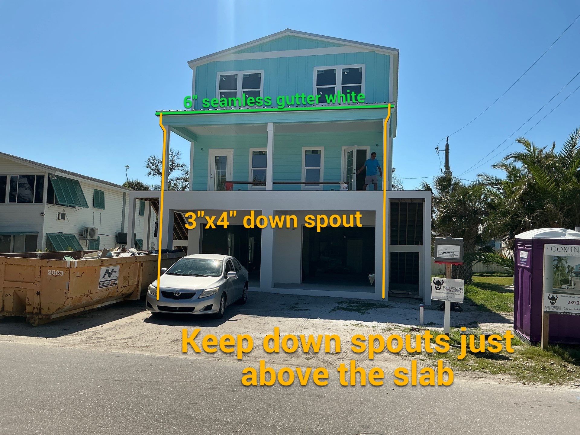 White K-Style Gutters Installation in Fort Myers FL by Gutter Professors