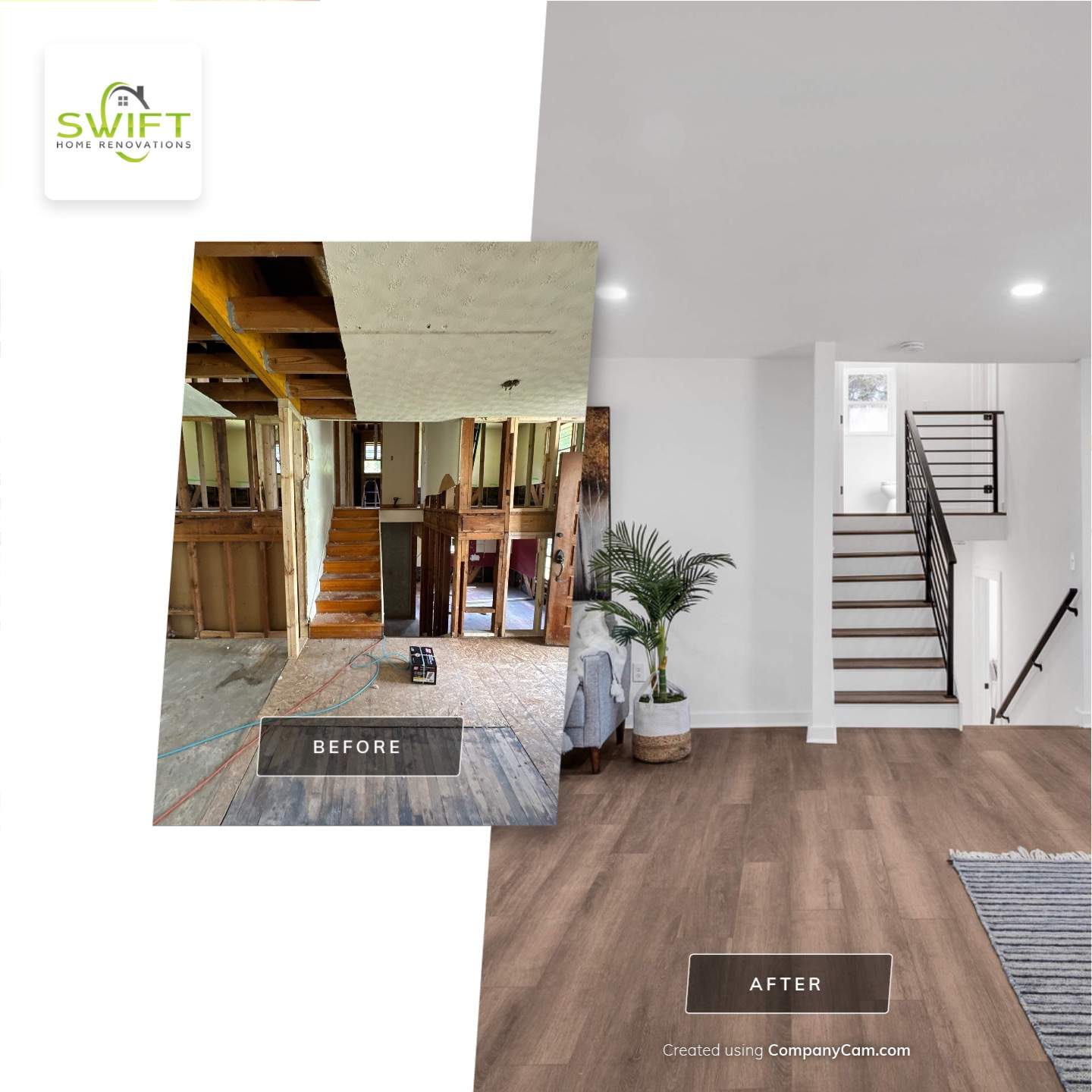 Complete Interior Home Renovation and Basement Finishing in Marietta by Swift Home Renovations 