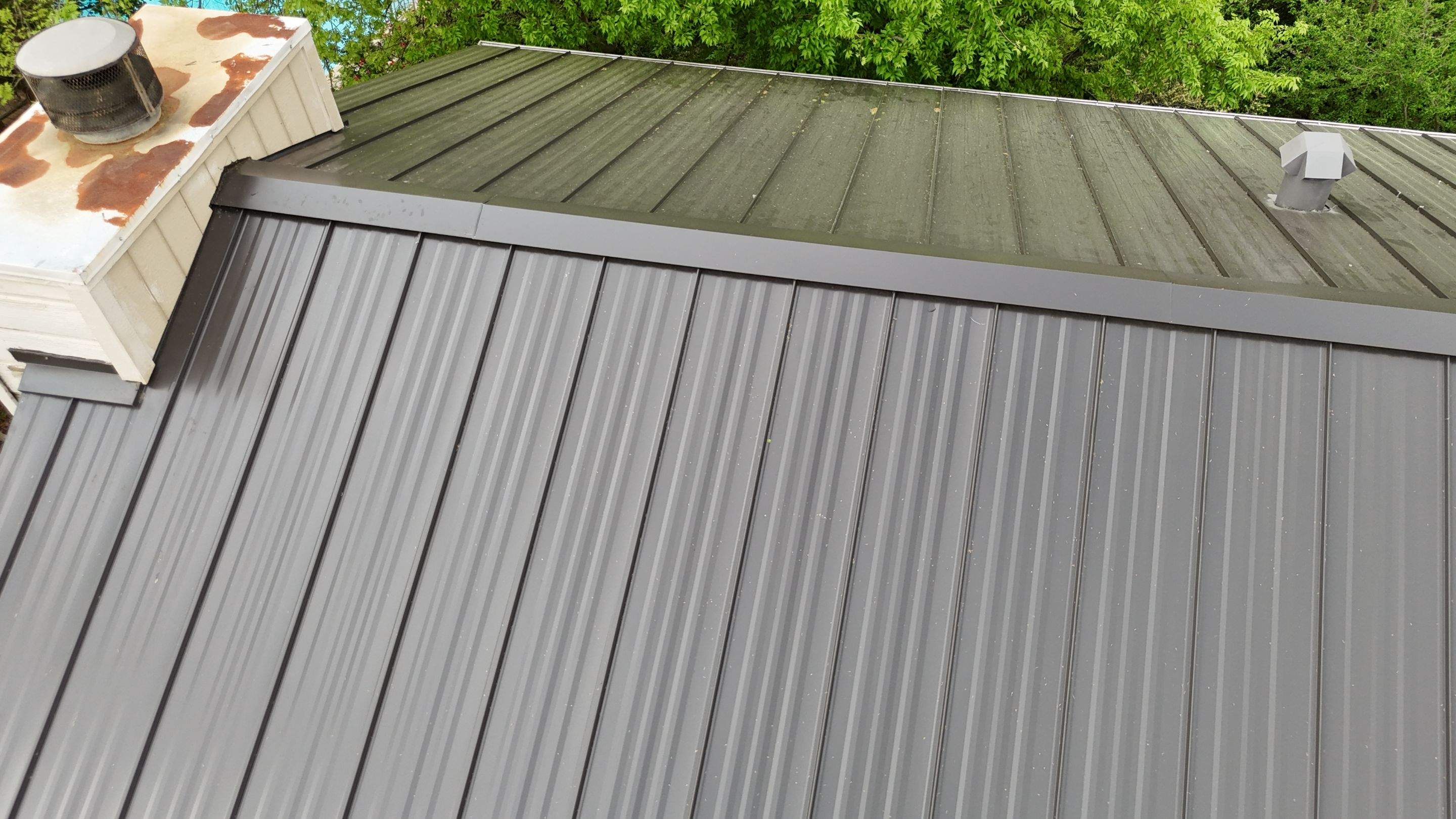 Dark Bronze - L&A Standing Seam with Striations by RoofsOnly.com