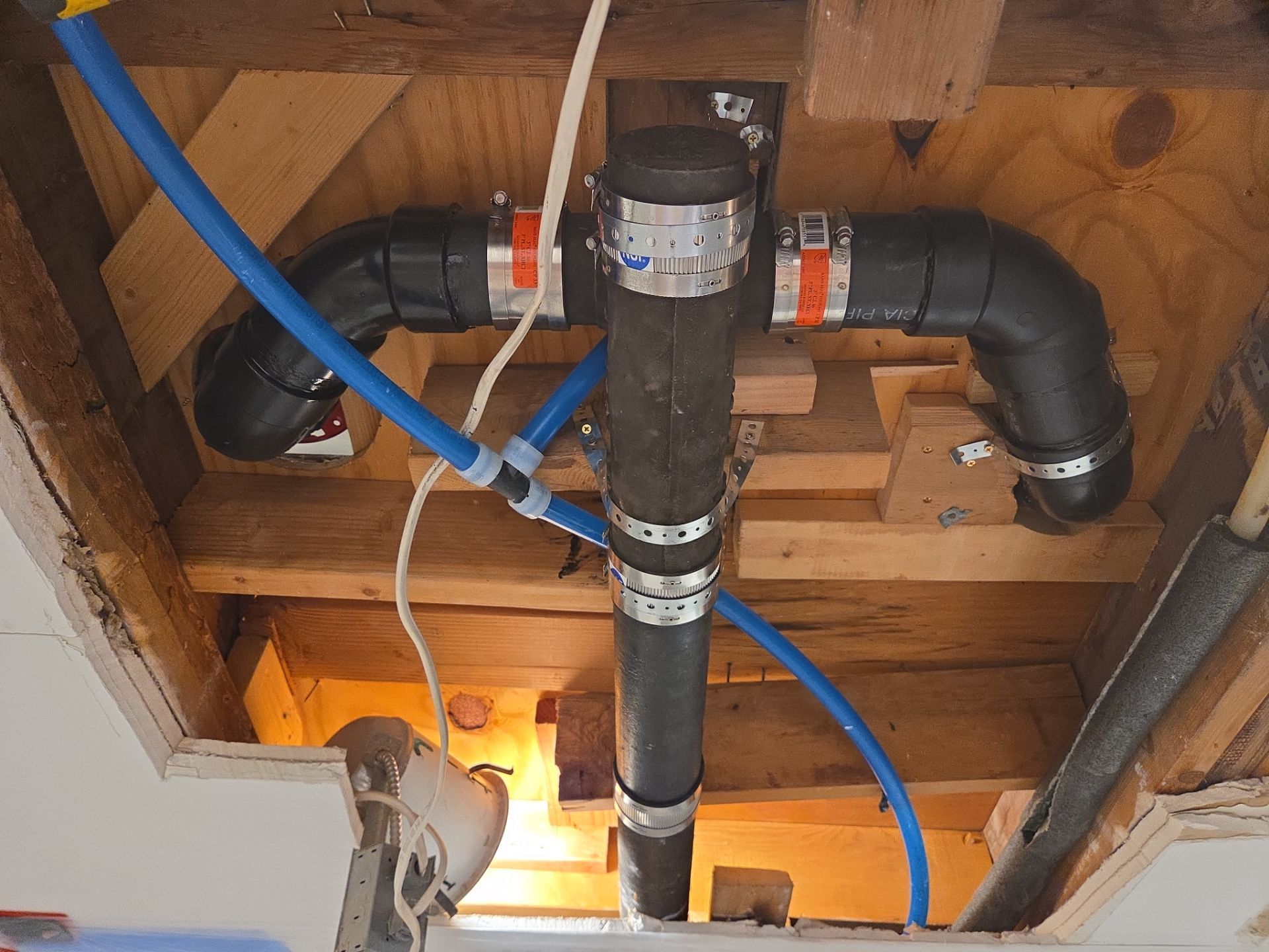 Dain line in Ceiling of Kitchen was bad by Professional Plumbing Inc 