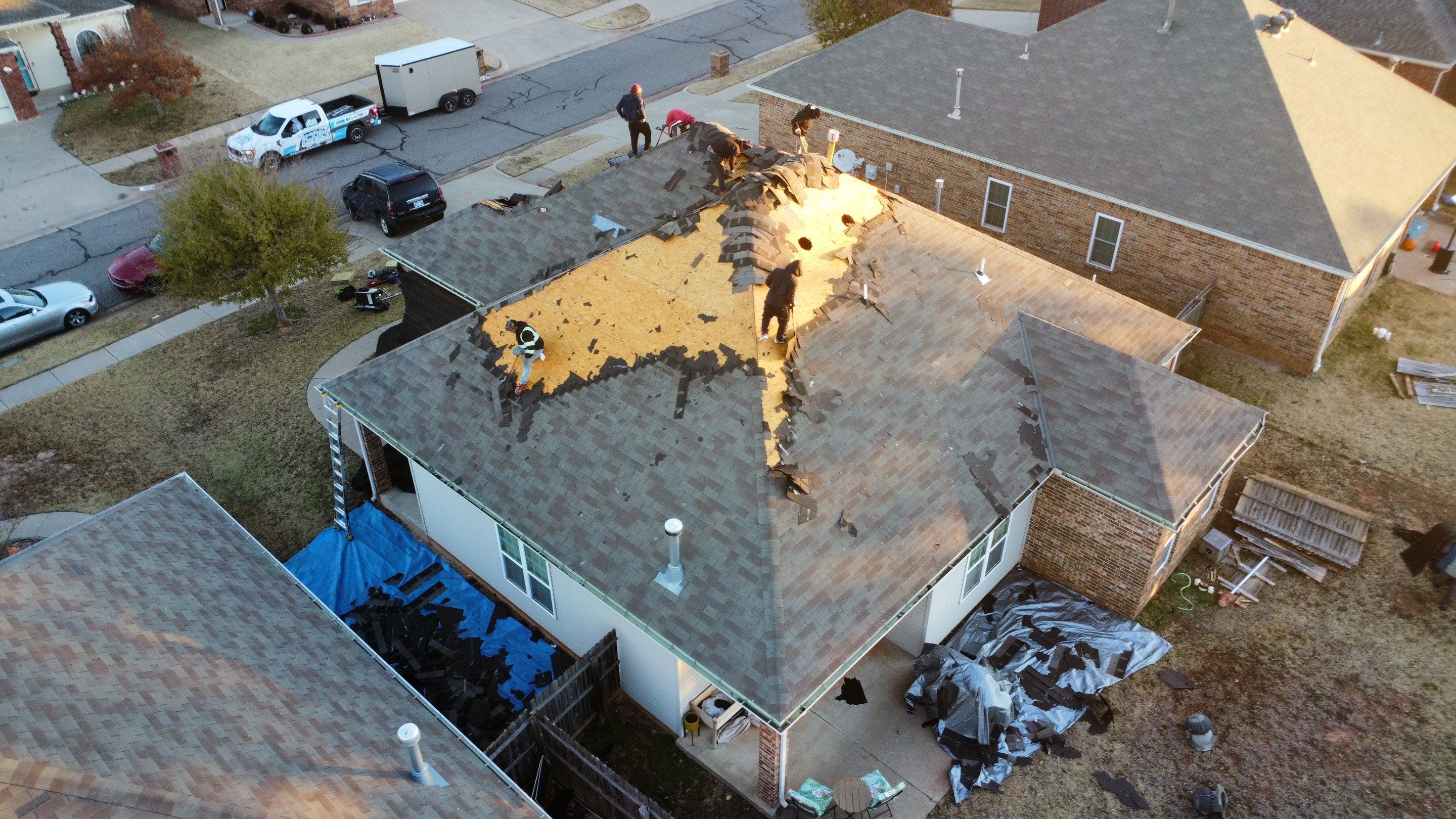 Install of Roofing system after tornado in oklahoma city! by Icon Roofing And Construction