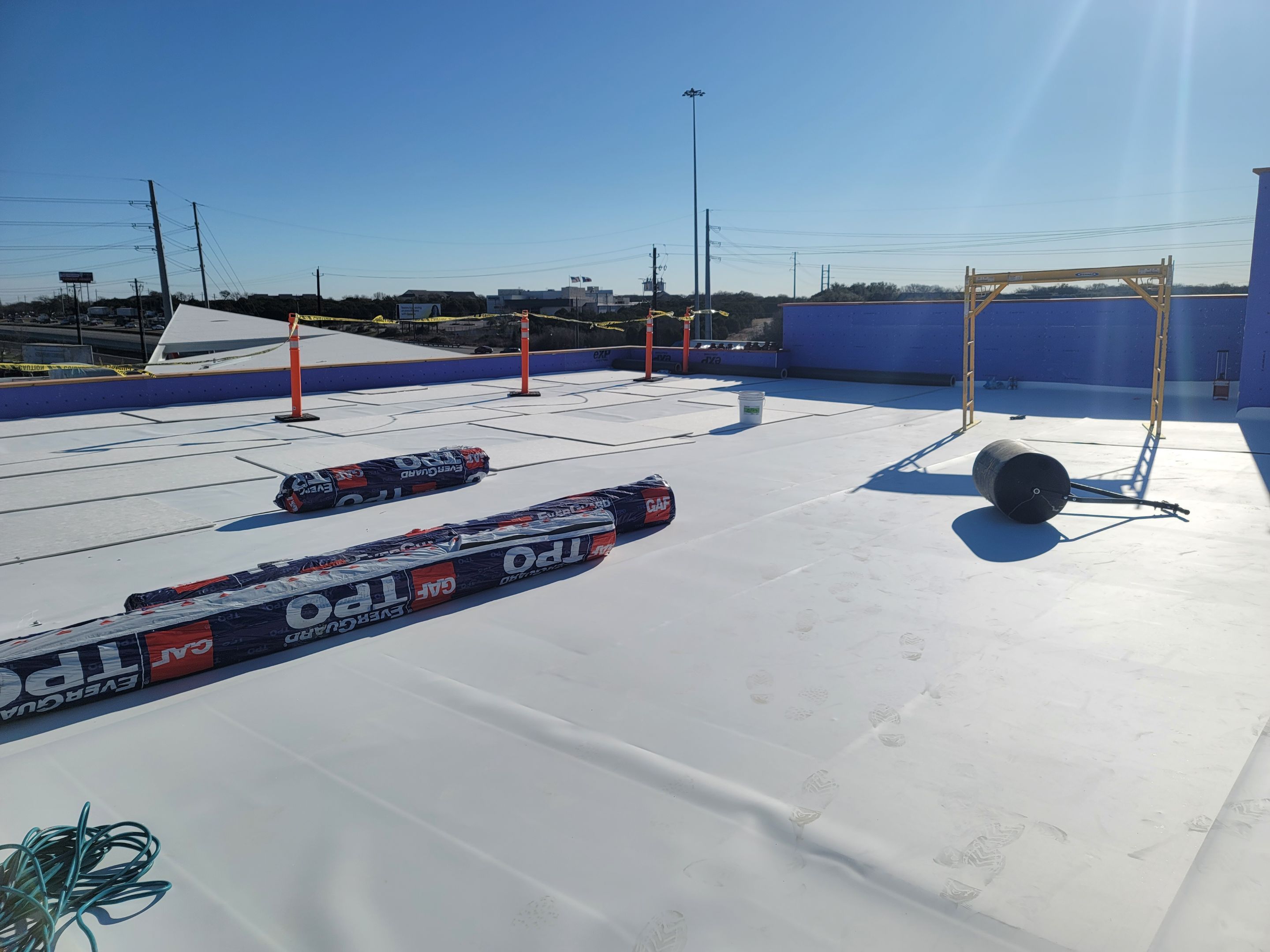 Bank of America Commerial Roof Installation using GAF TPO in Austin, TX by Roof Experts