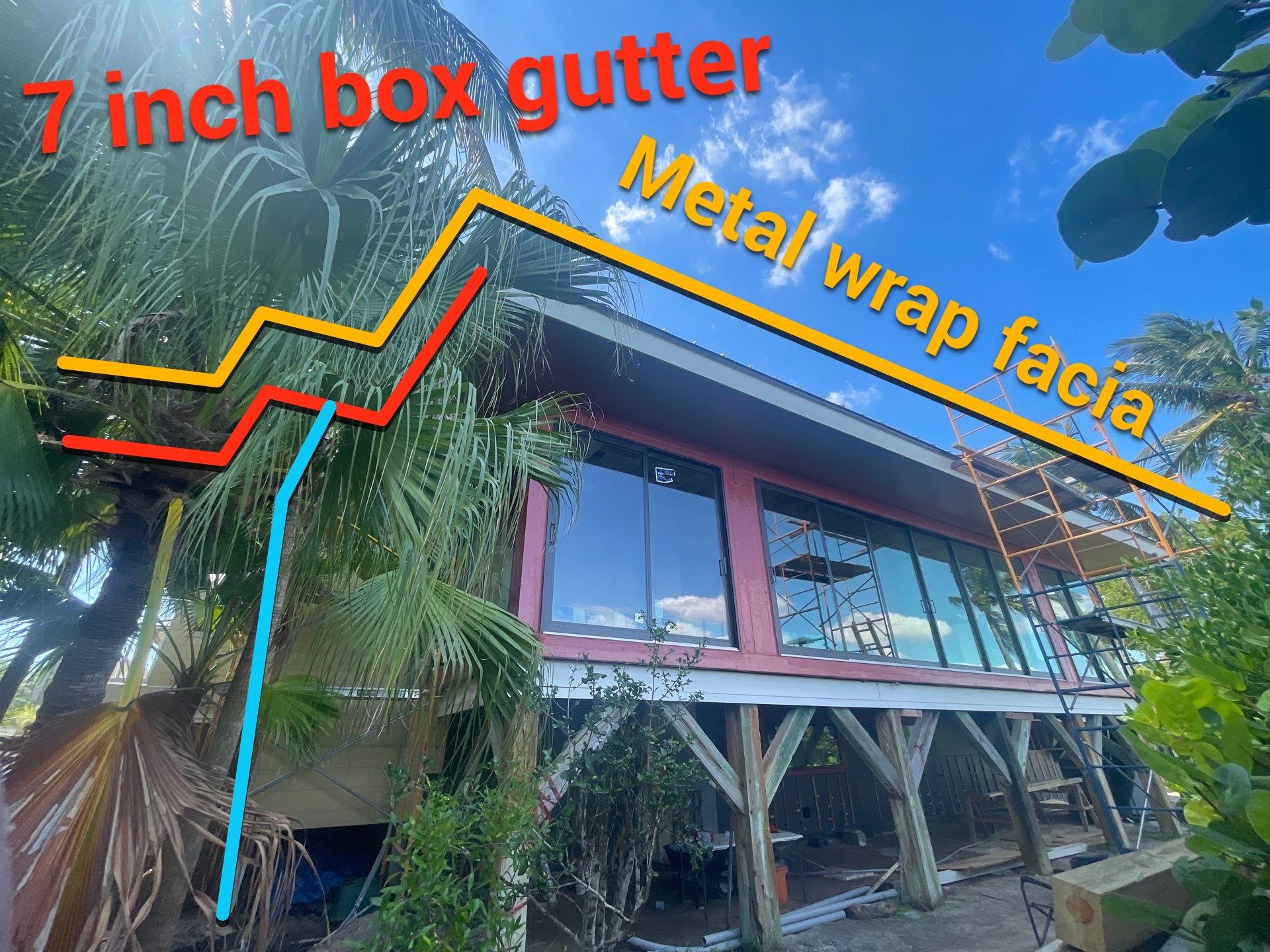 7-Inch Smooth Box Seamless Gutters using Seamless Gutters and Metal Fascia in Sanibel FL by Gutter Professors