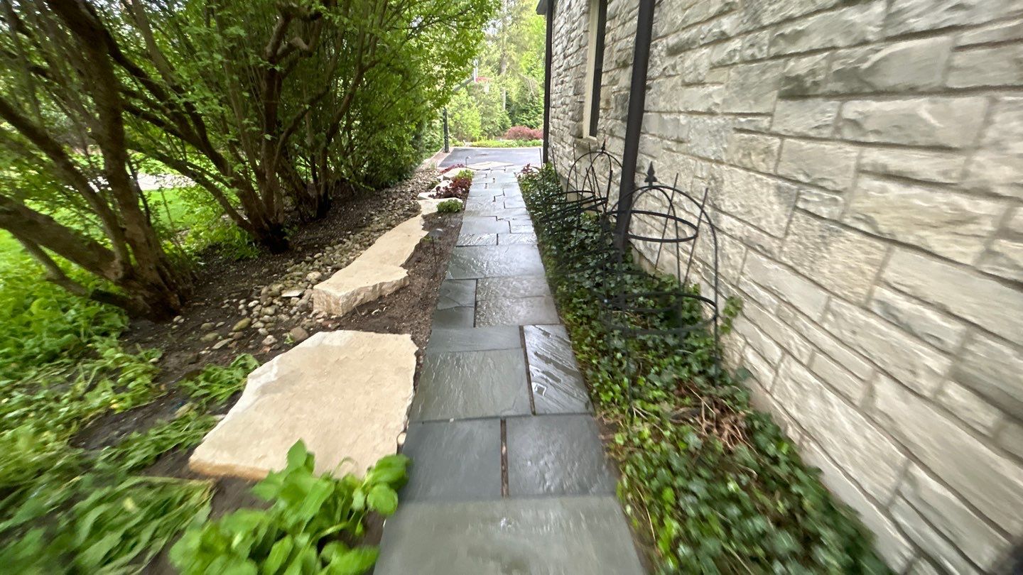 Winnetka, IL bluestone patio cleaning by Northern Power Washing LLC.