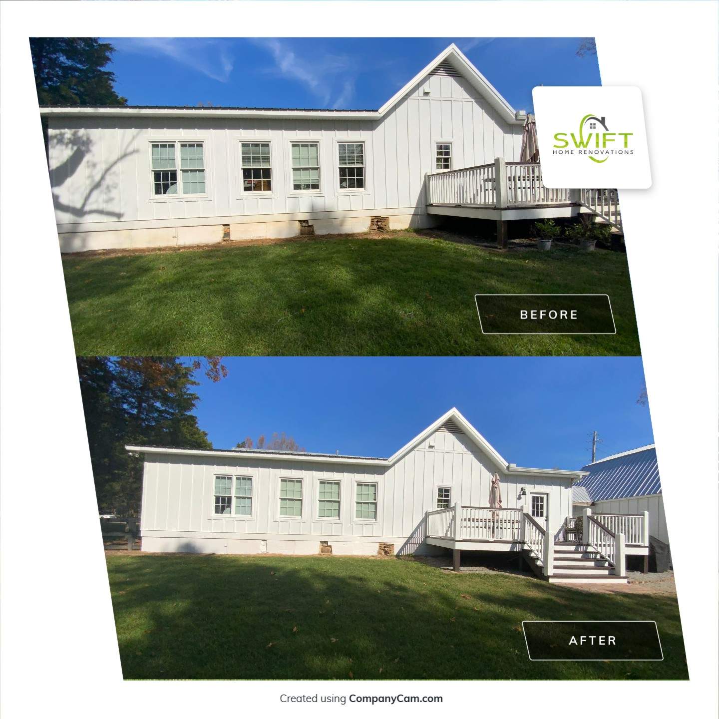 Exterior Trim Painting and Dark Deck Staining in Acworth by Swift Home Renovations