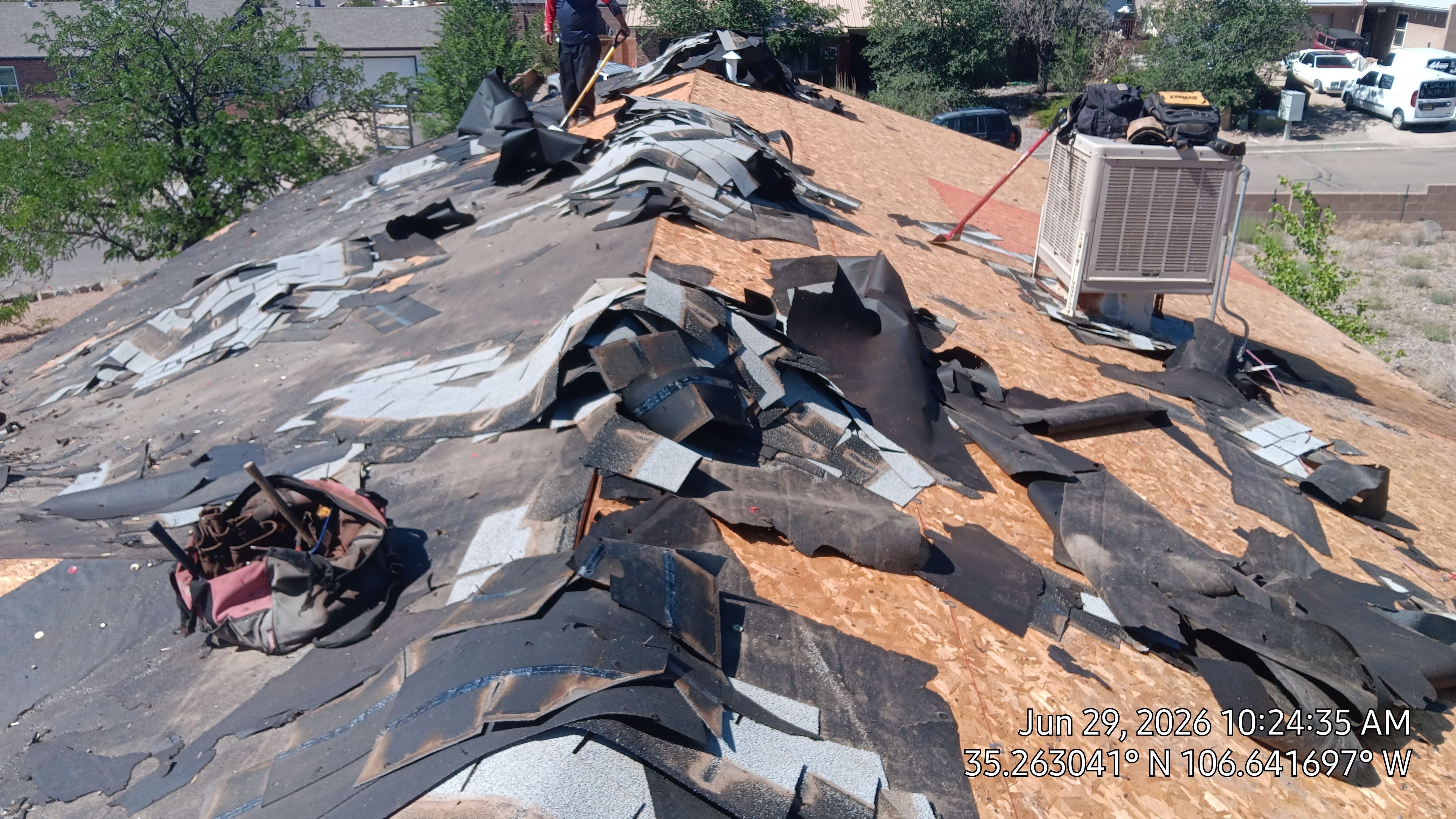 Owens Corning Shasta White Duration Shingle Roof Replacement and Decking Repair in Rio Rancho by Doyle Roof Masters Inc