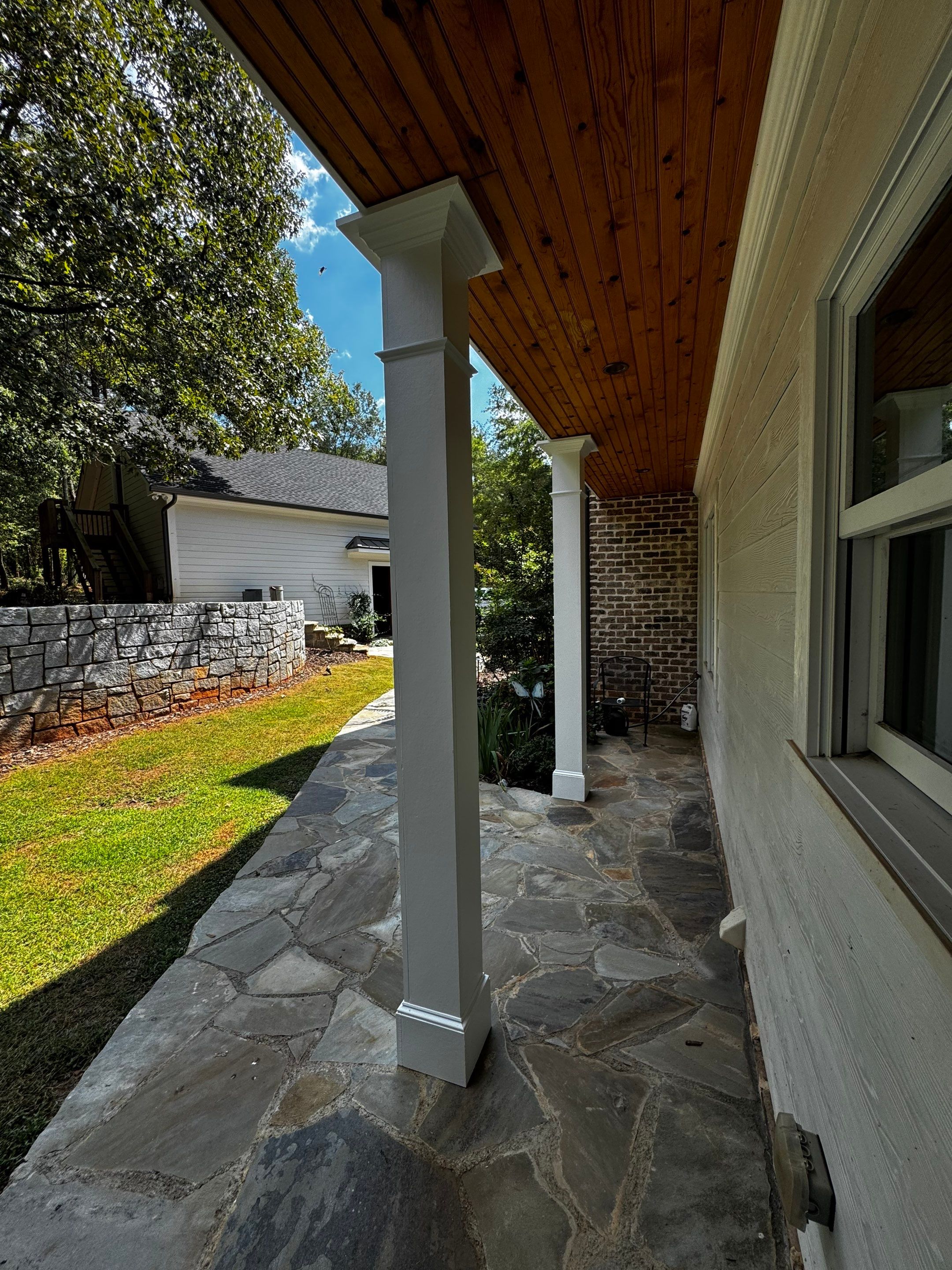 Exterior Column Refinishing and Interior Bedroom Painting in Monroe by PGP Surface Solutions, LLC