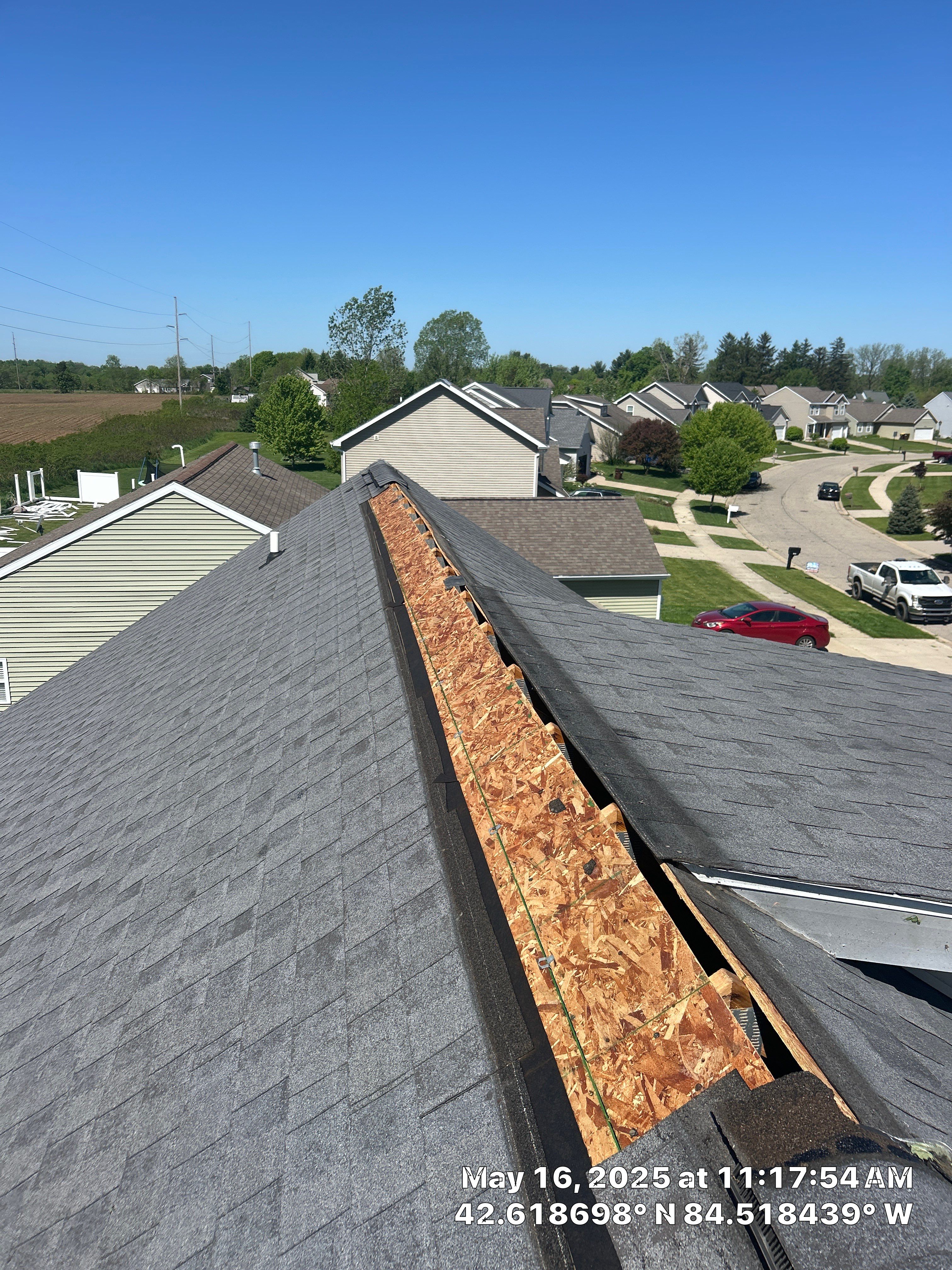Storm Damage Repaired by 42 North Construction, LLC.