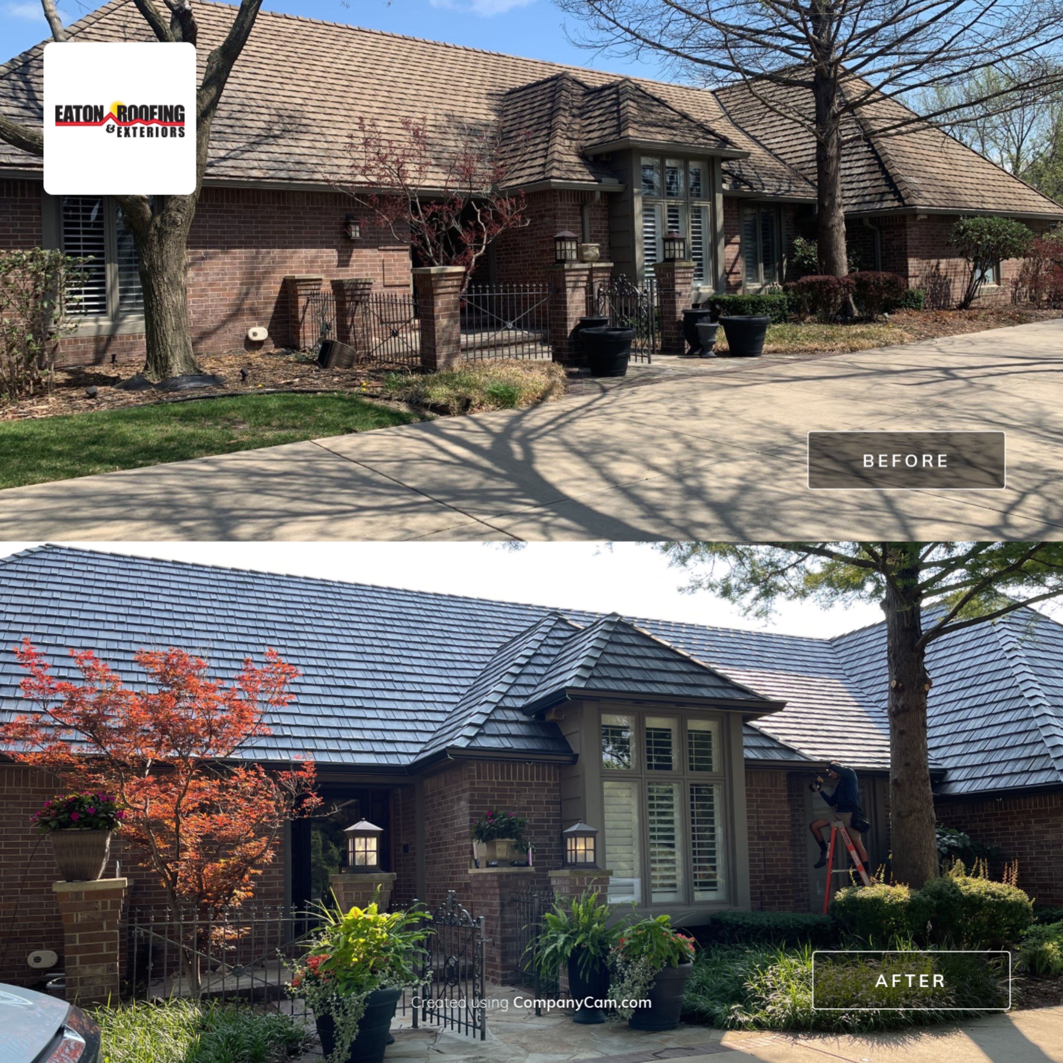 Residential Roofing Installation using Black Oak Shake by Eaton Roofing 