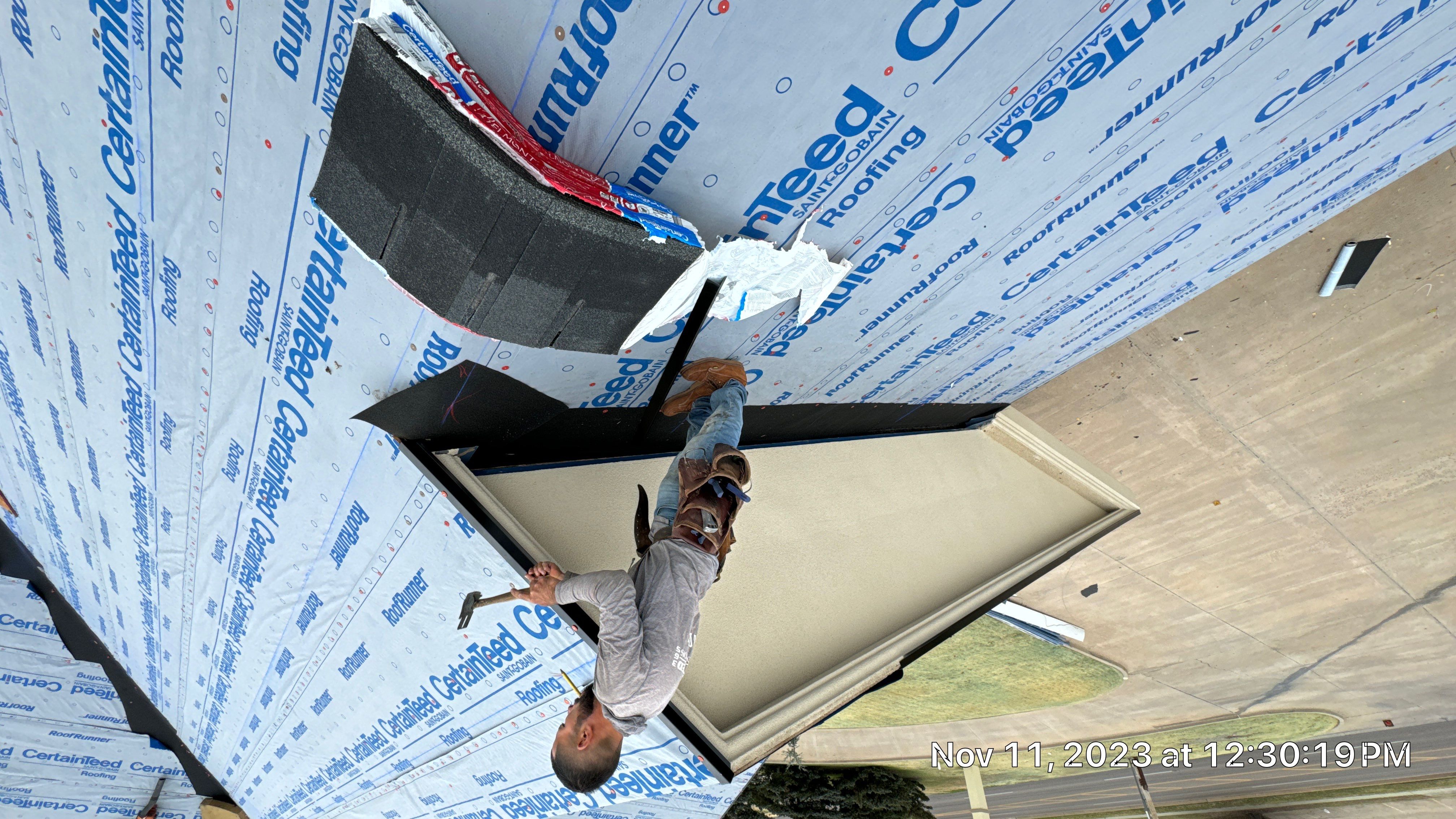 Commercial Roofing Installation using Certainteed Belmont IR by Castillo Roofing