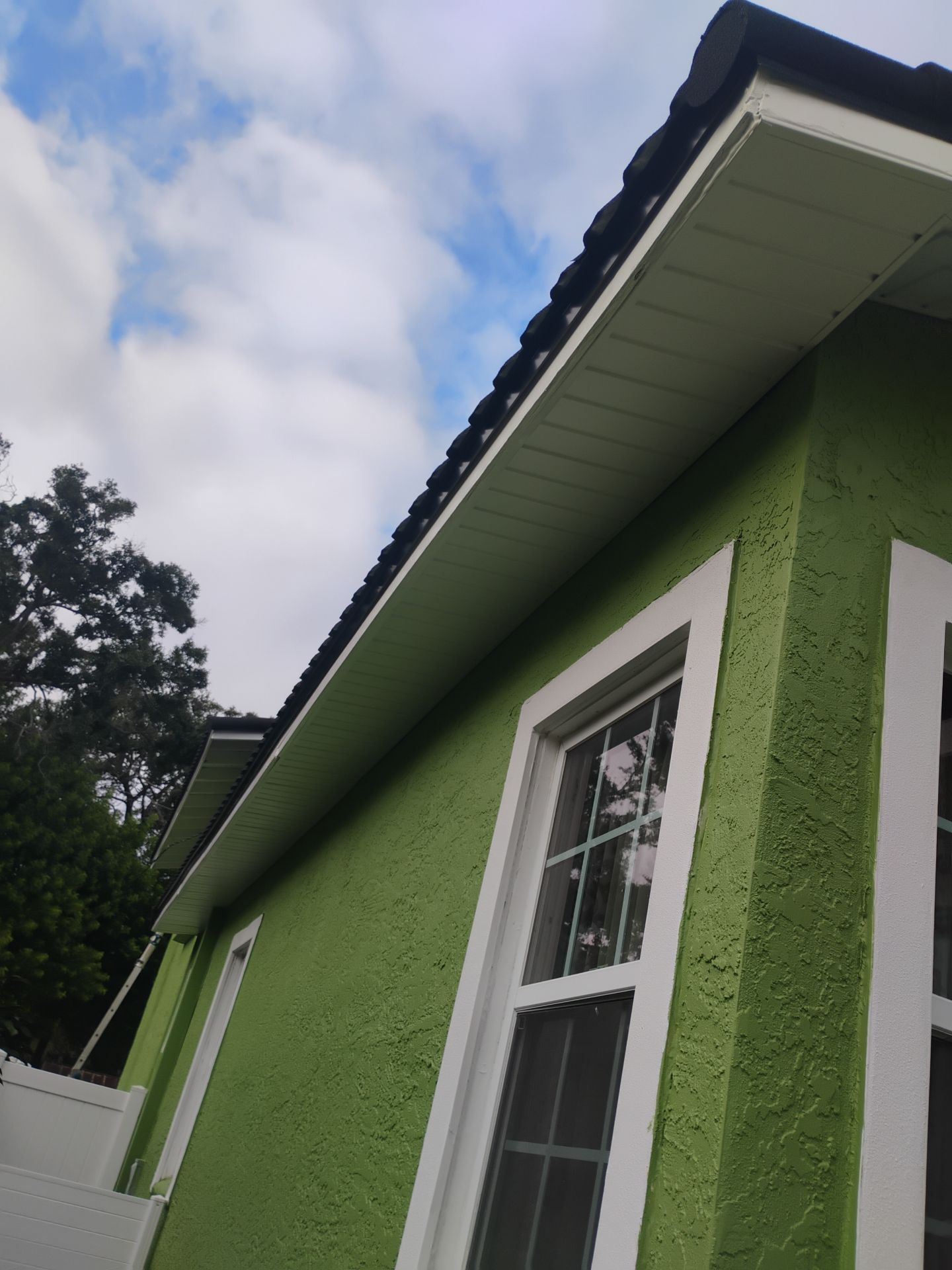 White Aluminum Soffit and Fascia in St.Petersburg FL by Gutter Professors