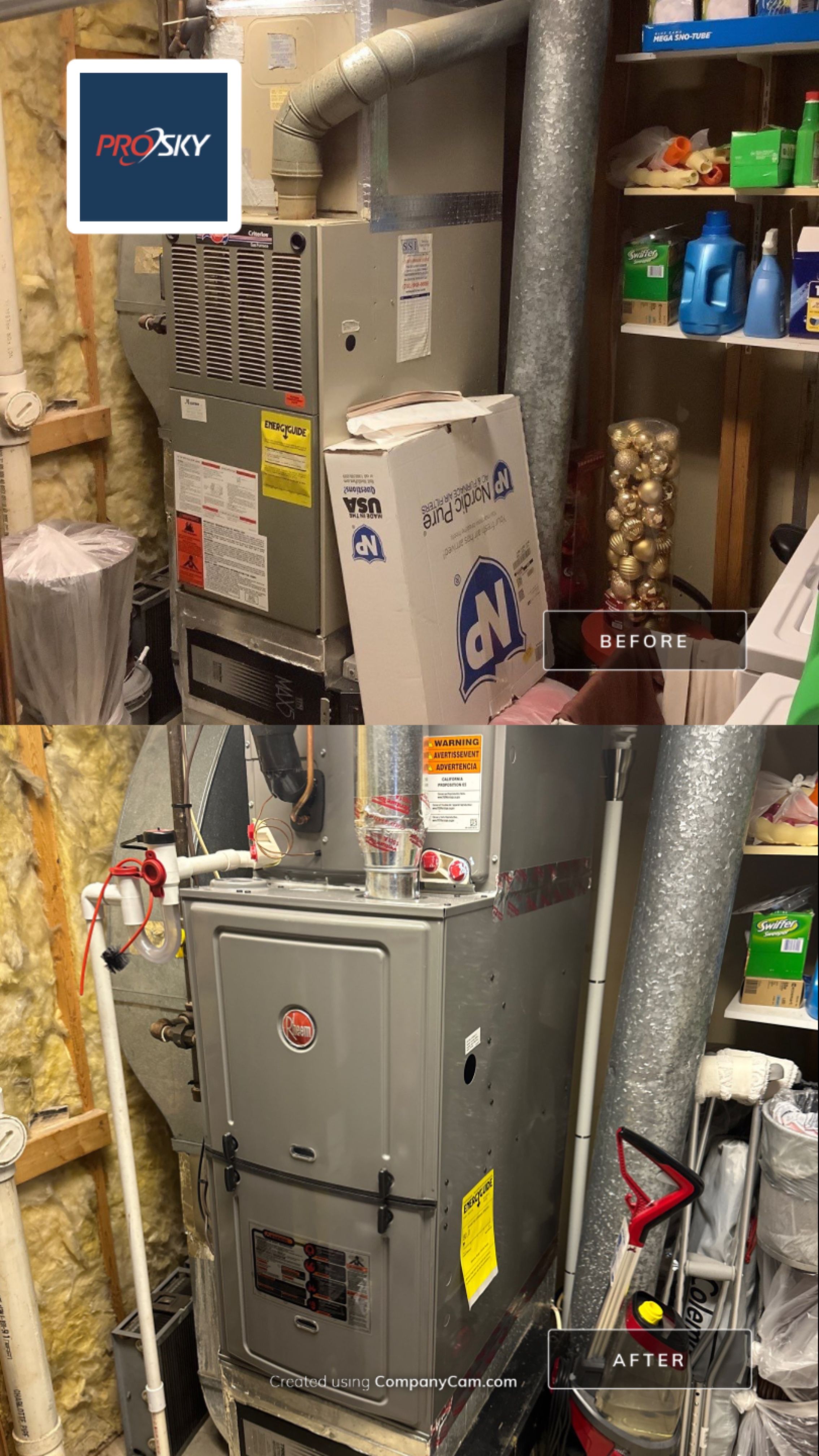 Gas furnace & Air Conditioner Replacement by Pro Sky Services