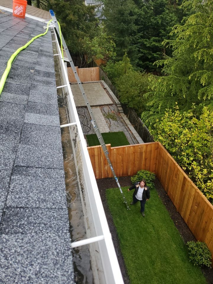 Dowspout cleaning using Moderate Pressure by Willamette Outdoor Wash LLC