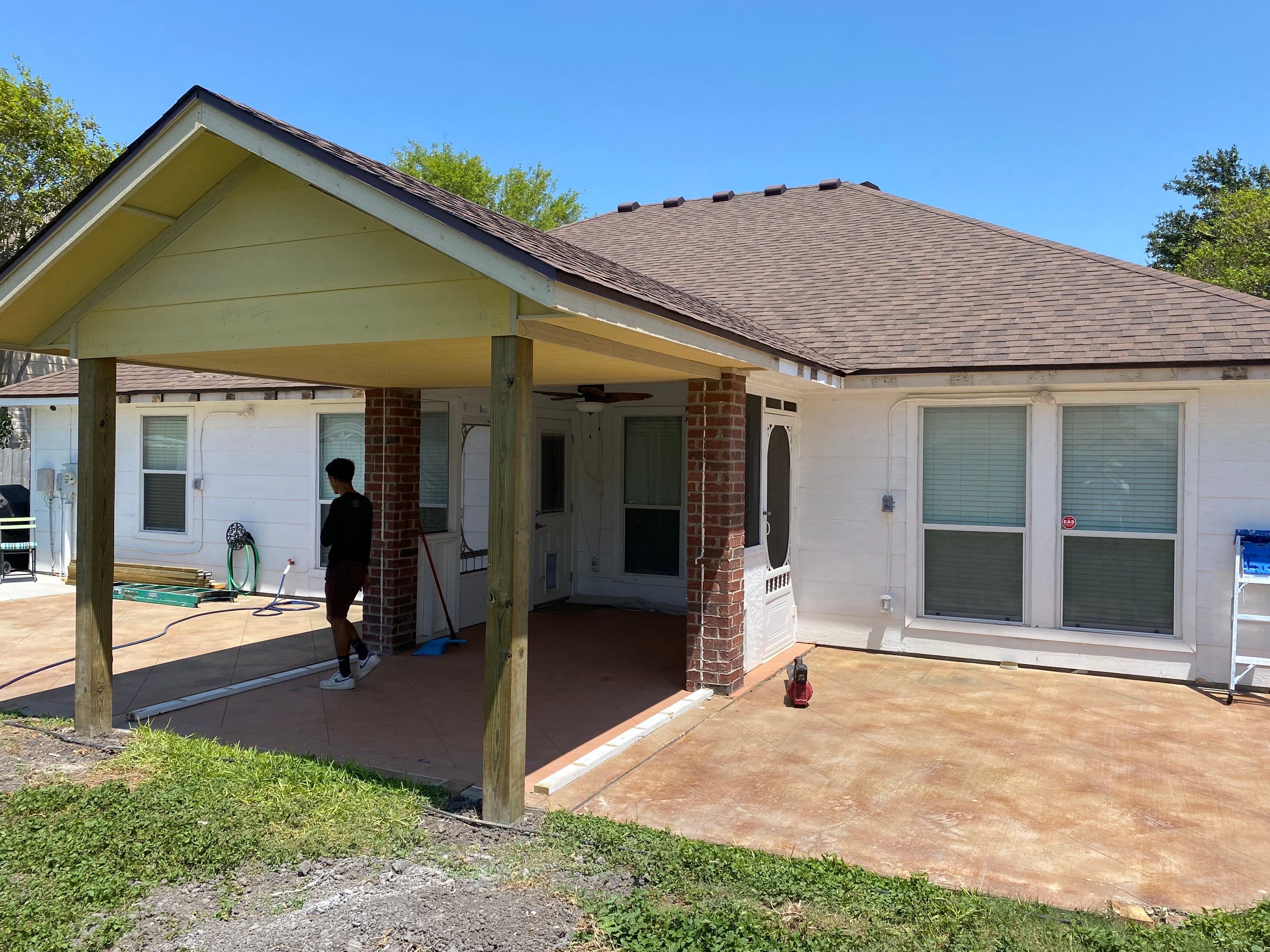 Back Yard Shade by Bayfront Roofing and Construction