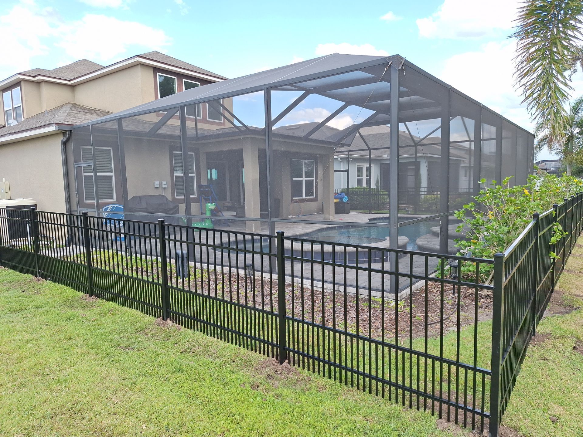 Aluminum Fence Installation using Puppy Picket by Asap fence and gates, LLC