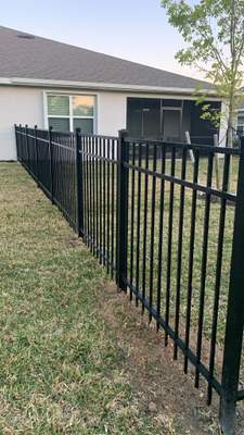Black Aluminum Picket Fence Installation for Port Charlotte Residence