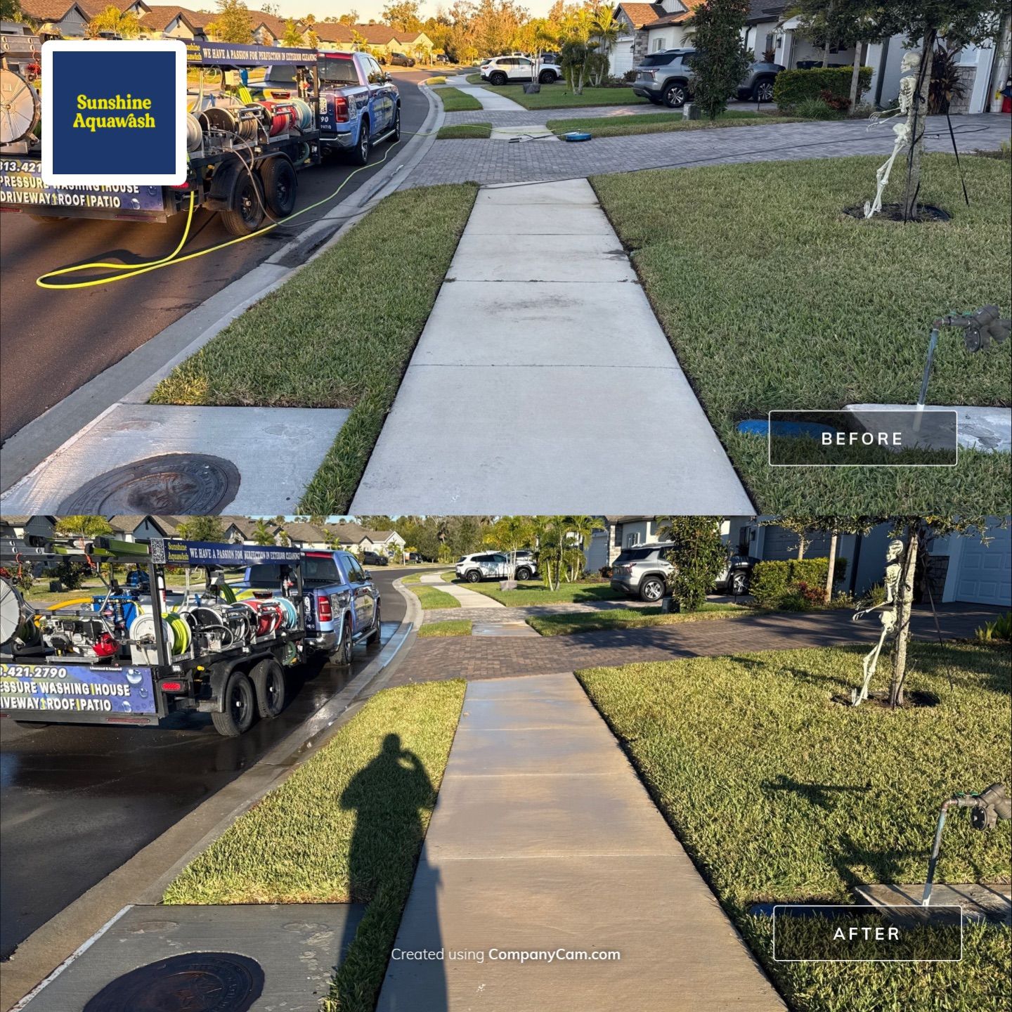 Paver Driveway Cleaning & Sidewalks in Trevesta Palmetto FL by Sunshine AquaWash