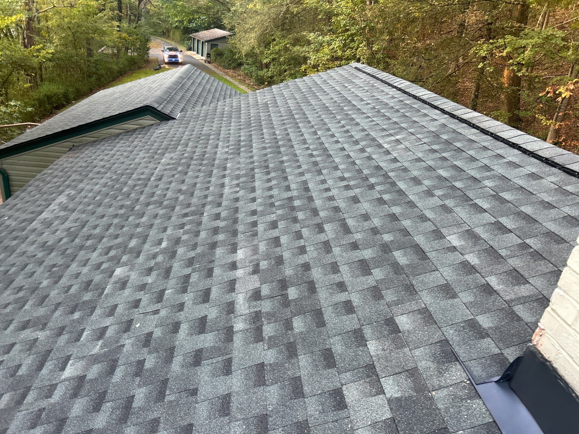 Residential Roofing Installation using GAF Timberline HDZ Williamsburg Slate by Rainstoppers Roofing