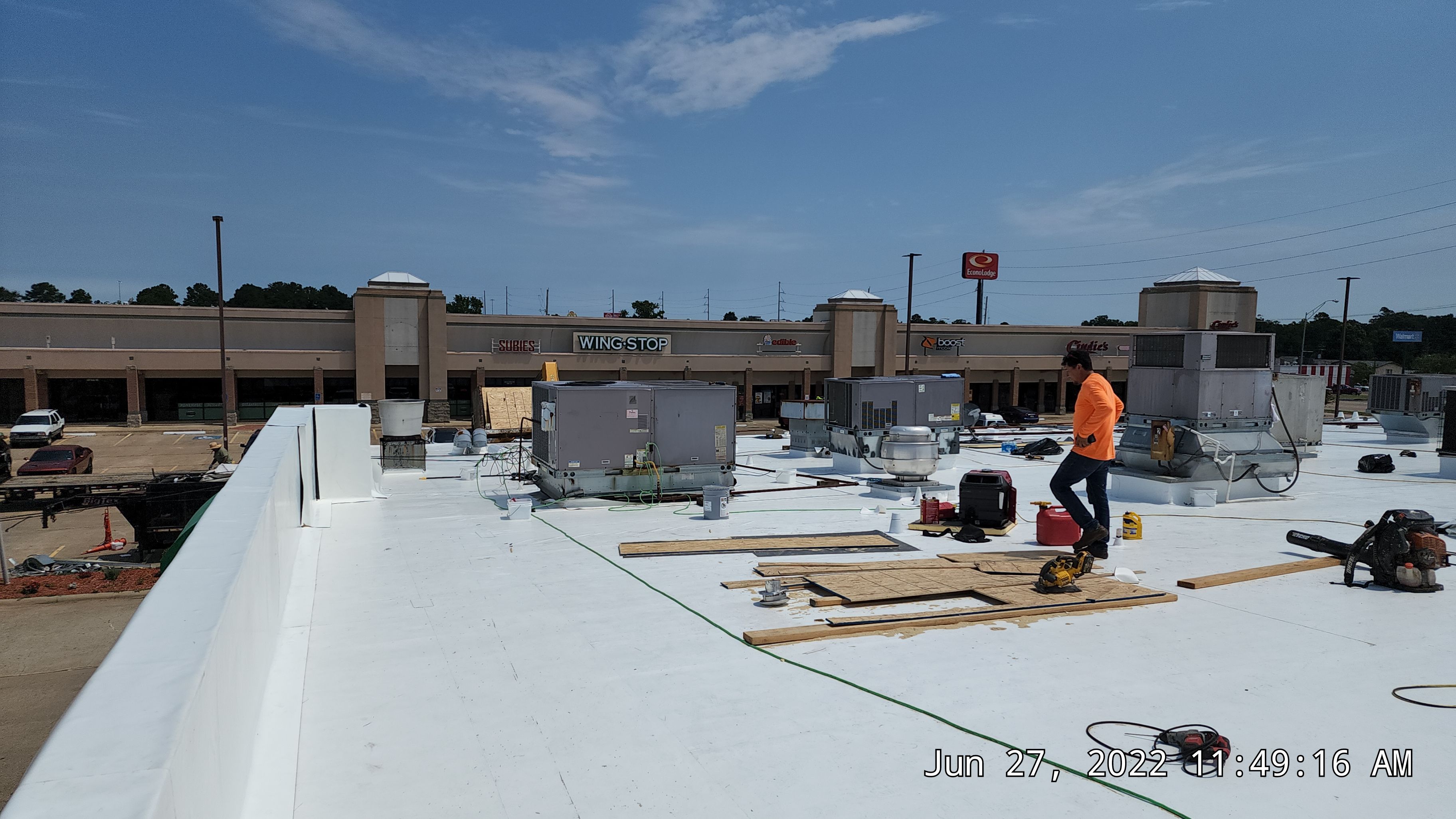 Commercial Roofing Installation using 50 mil PVC by Hostetler Roofing