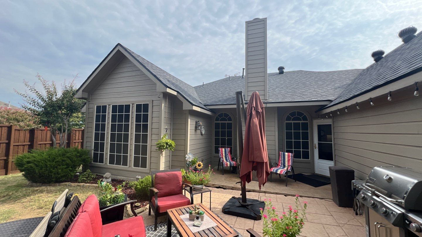 Exterior Makeover Reroof, Gutters and Exterior Paint by Tex-Line Roofing