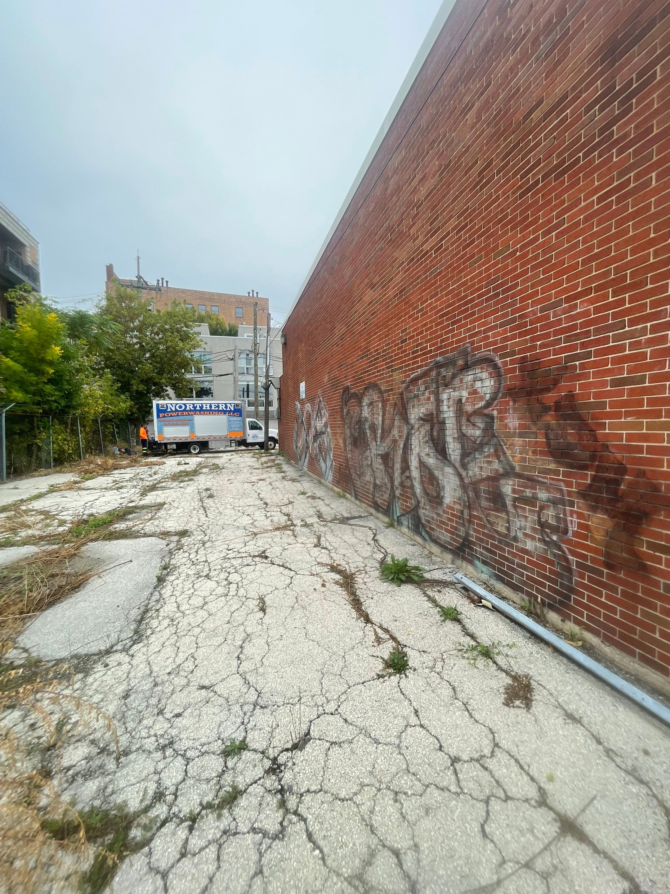 Graffiti removal  using Graffiti remover by Northern Power Washing LLC.