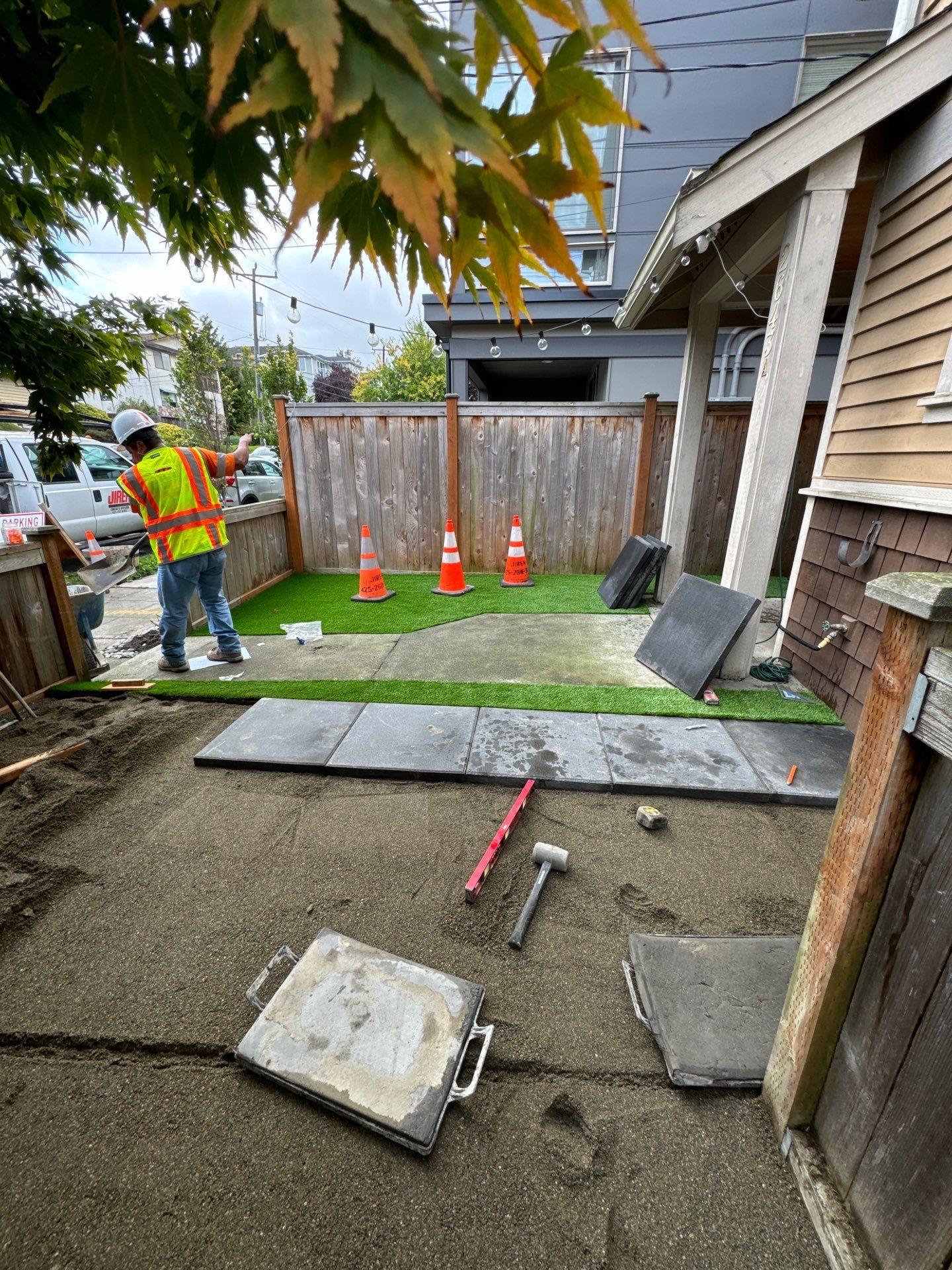 Paver Walkway & Turf Installation | Seattle  by Jireh Asphalt & Concrete Inc 
