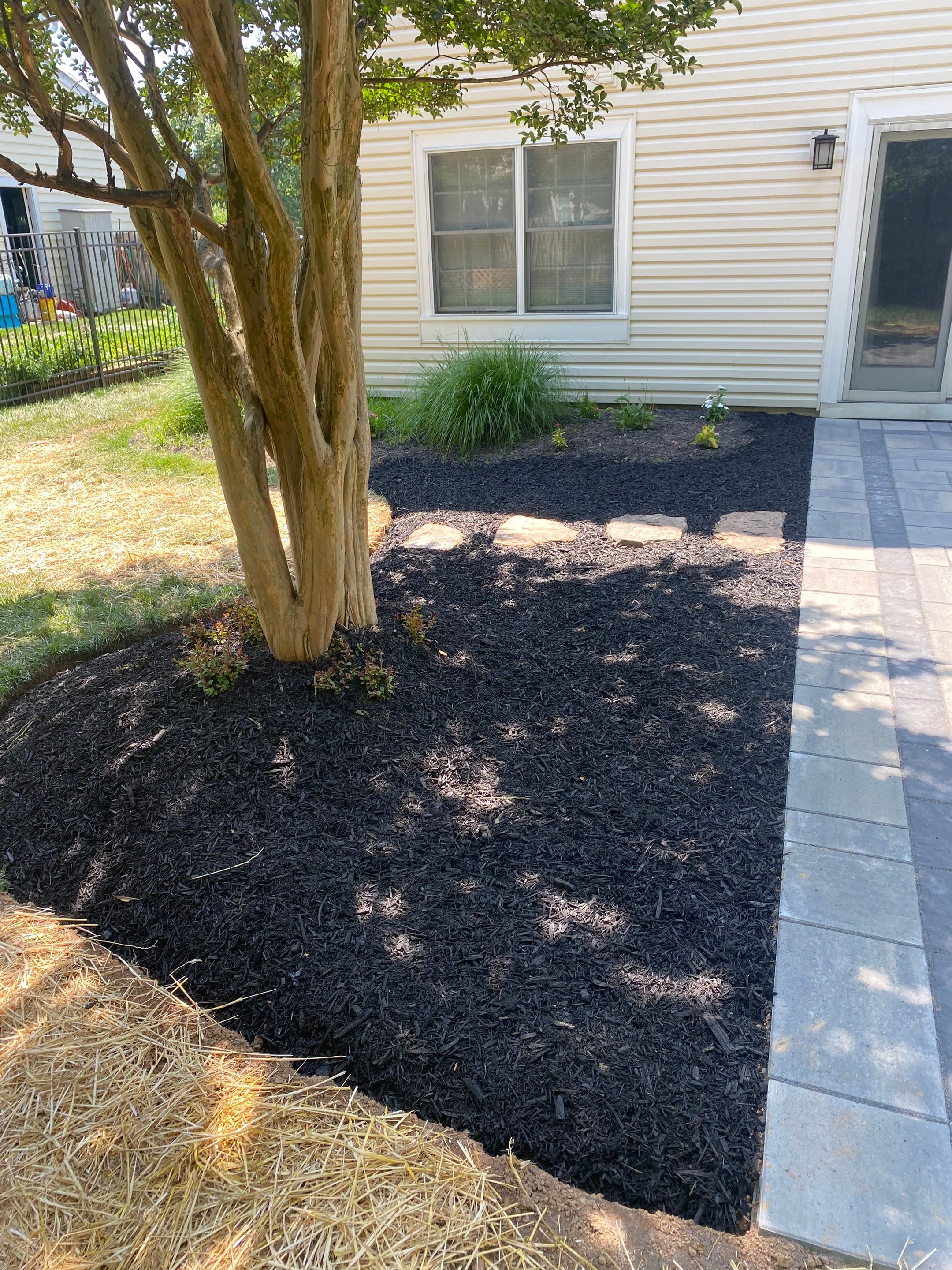 Backyard Transformation using Techo-Bloc Pavers by The Smet Companies, LLC