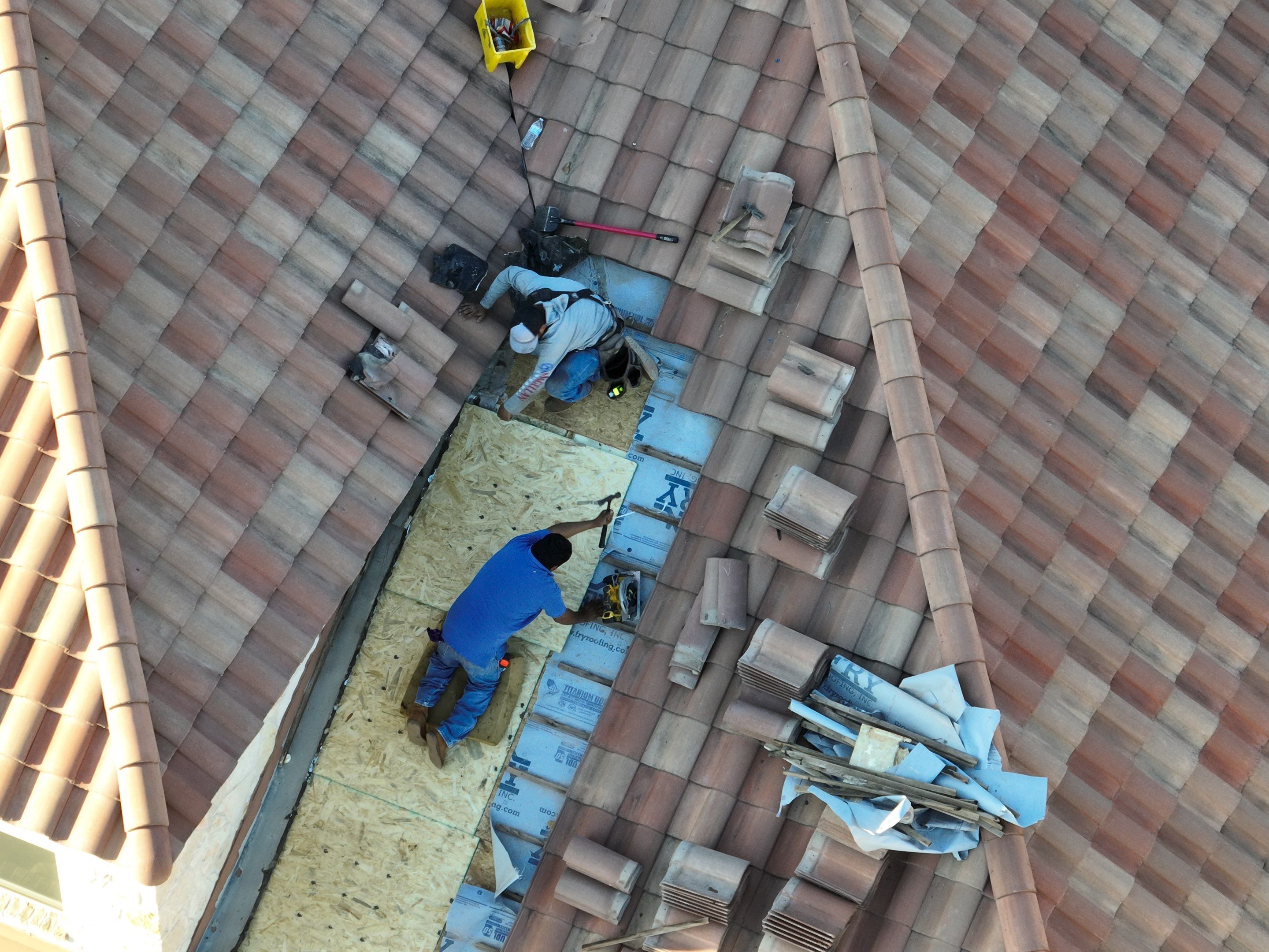 Tile Roof Repair  using Concrete S Tile by Premier Roofing and Contracting