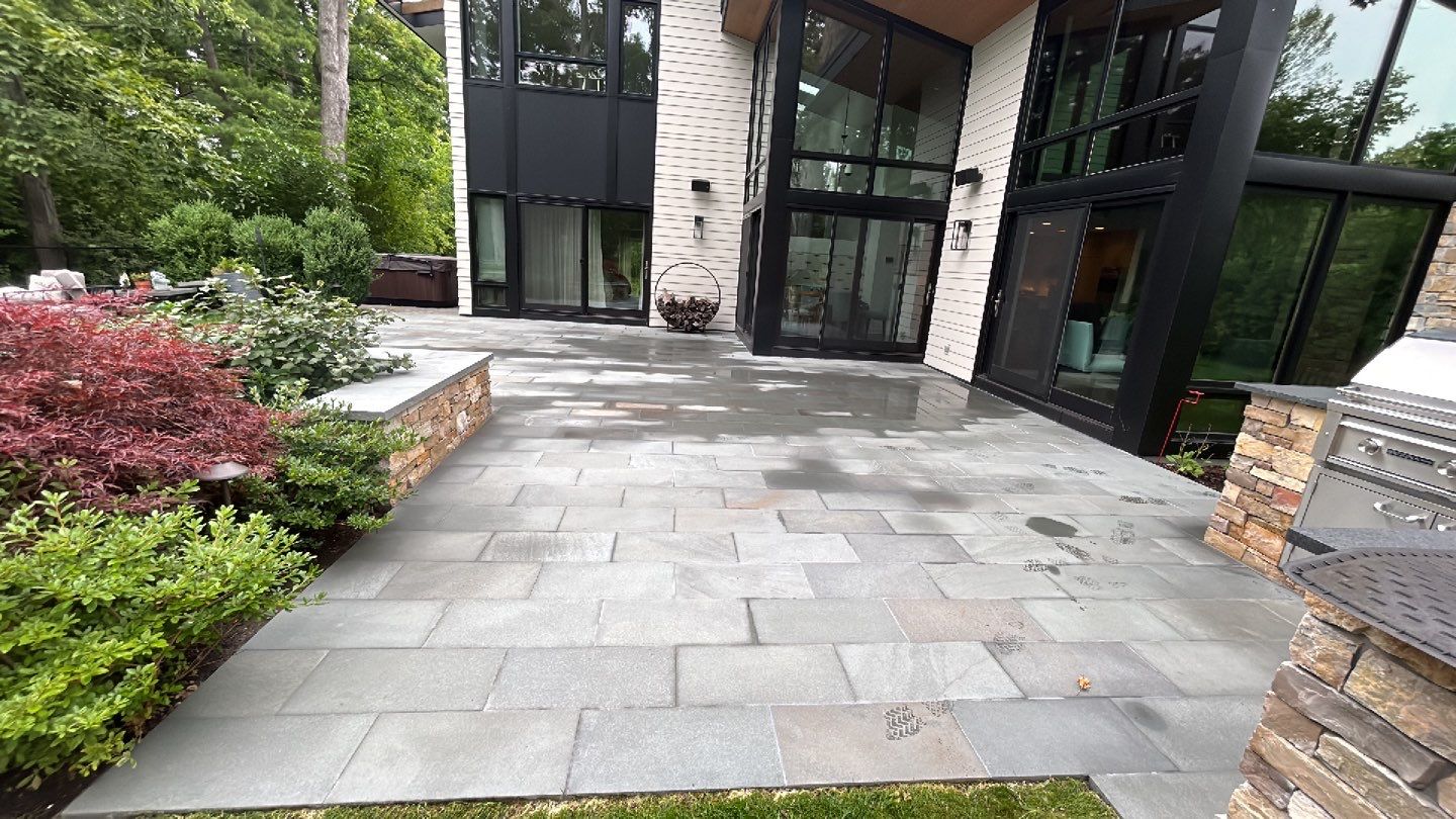 bluestone using Algaecide, soft wash soap by Northern Power Washing LLC.