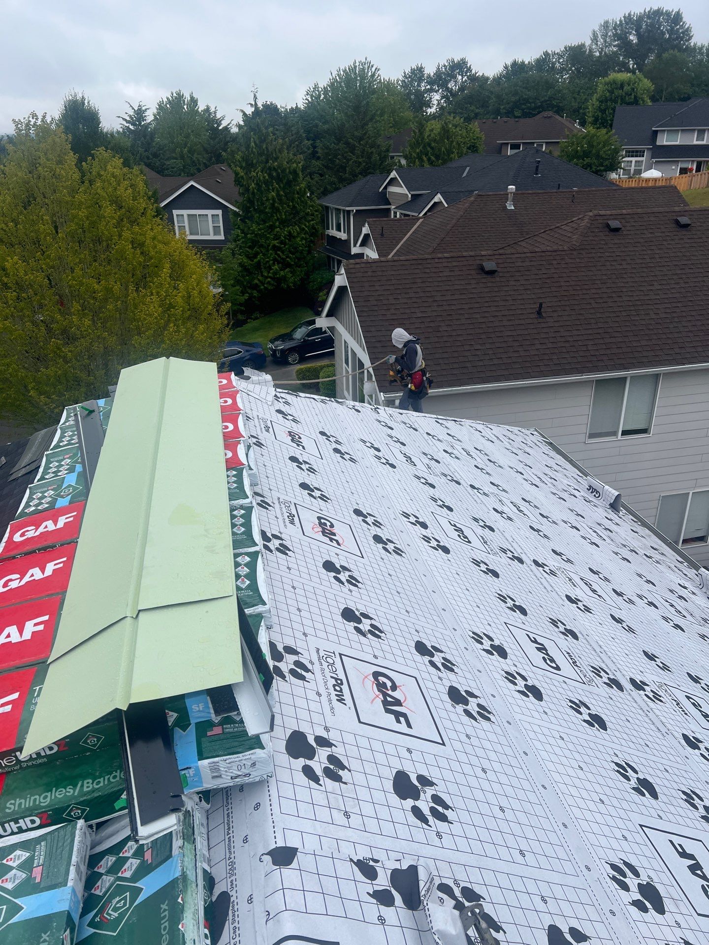 Residential Roofing Installation using GAF UHDZ Shingles by Roofing Formula LLC