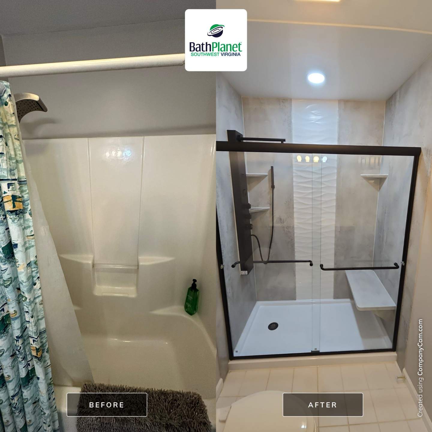 Modern Tub to Shower Conversion by BathPlanet SW Virginia