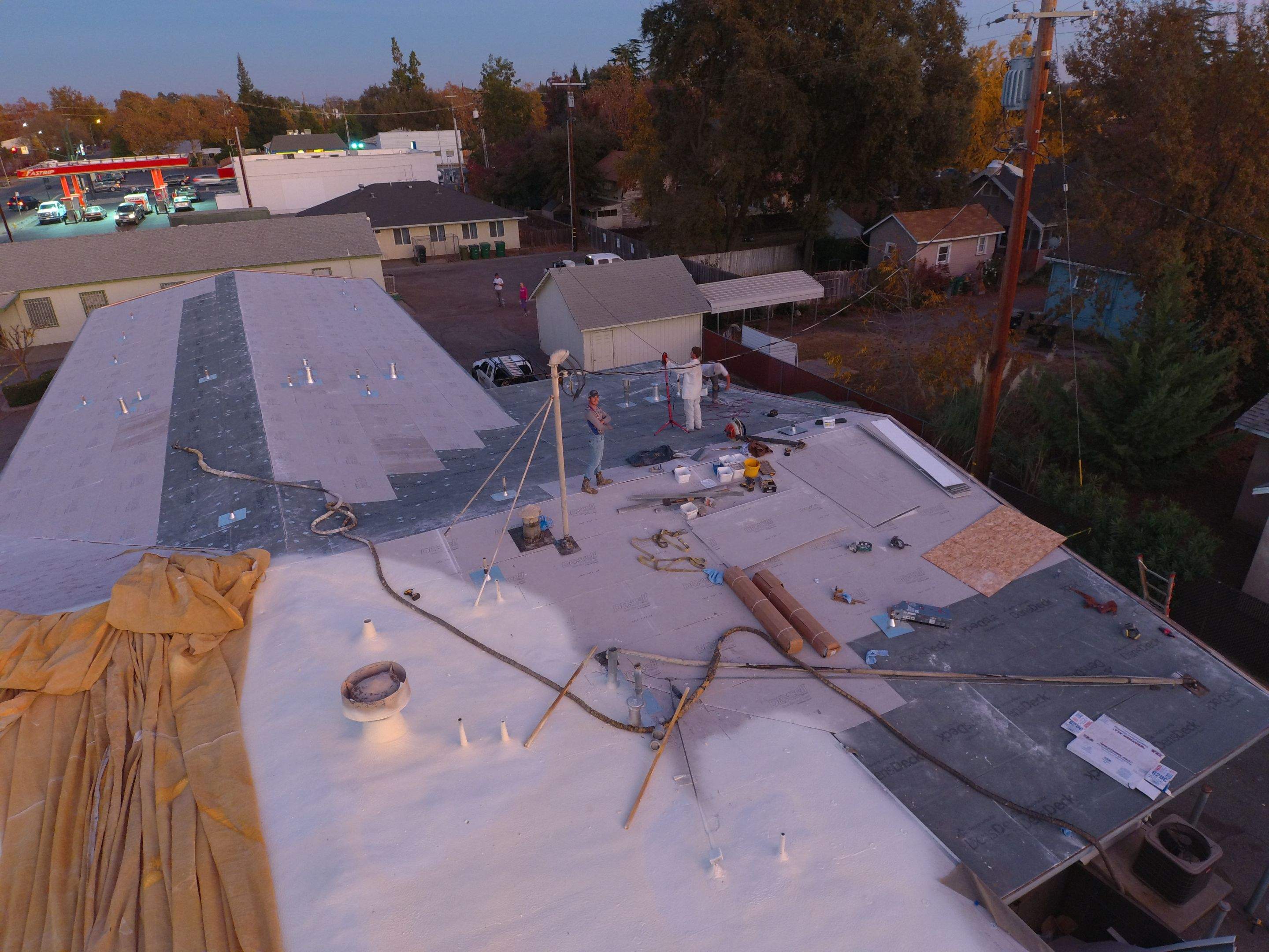 Spray foam and coatings using Conklin Benchmark/PUMA XL coatings and spray foam by Straight Edge Roofing Inc