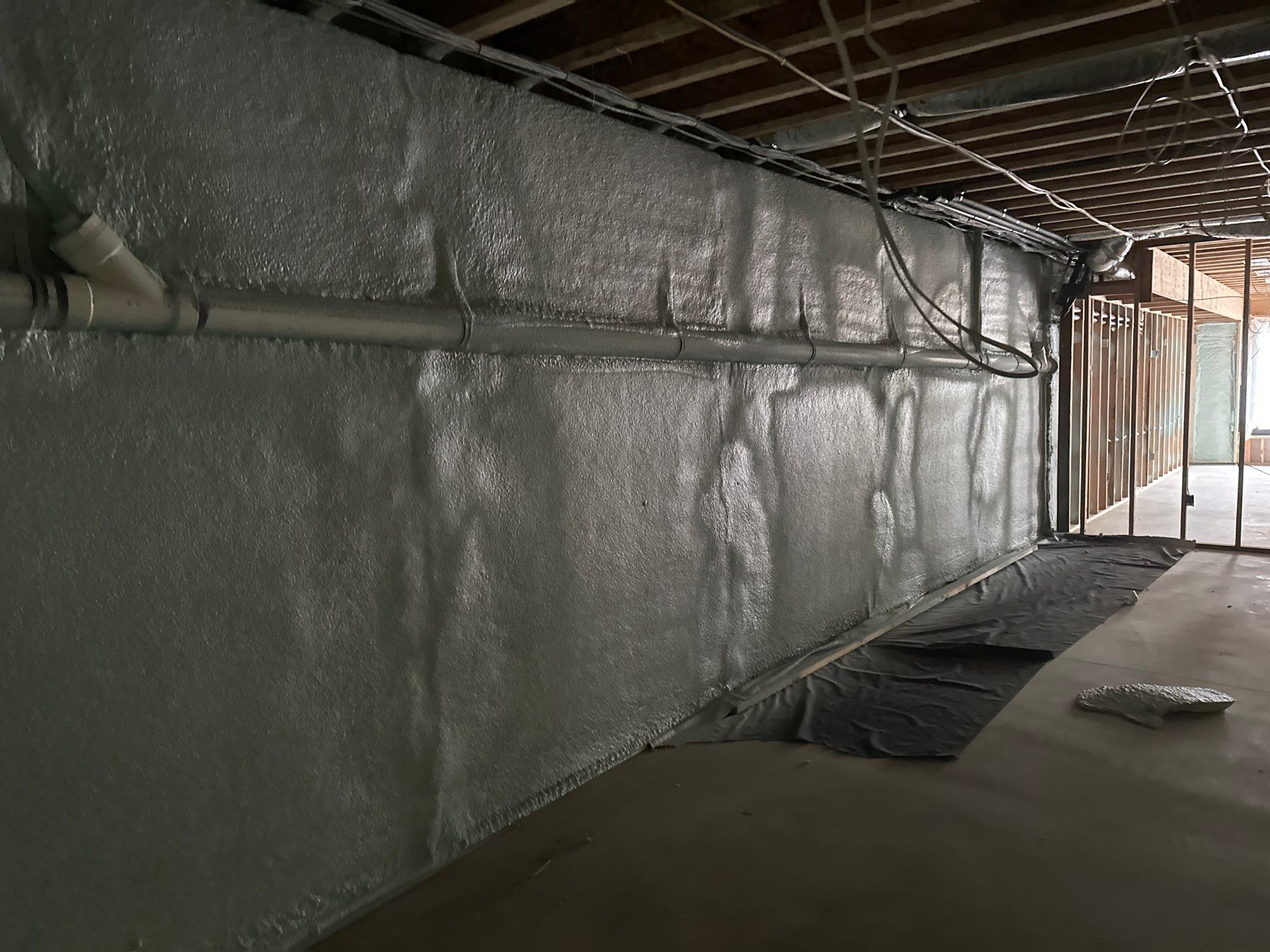 New Home Construction using open cell spray foam by NYS Foam & Energy