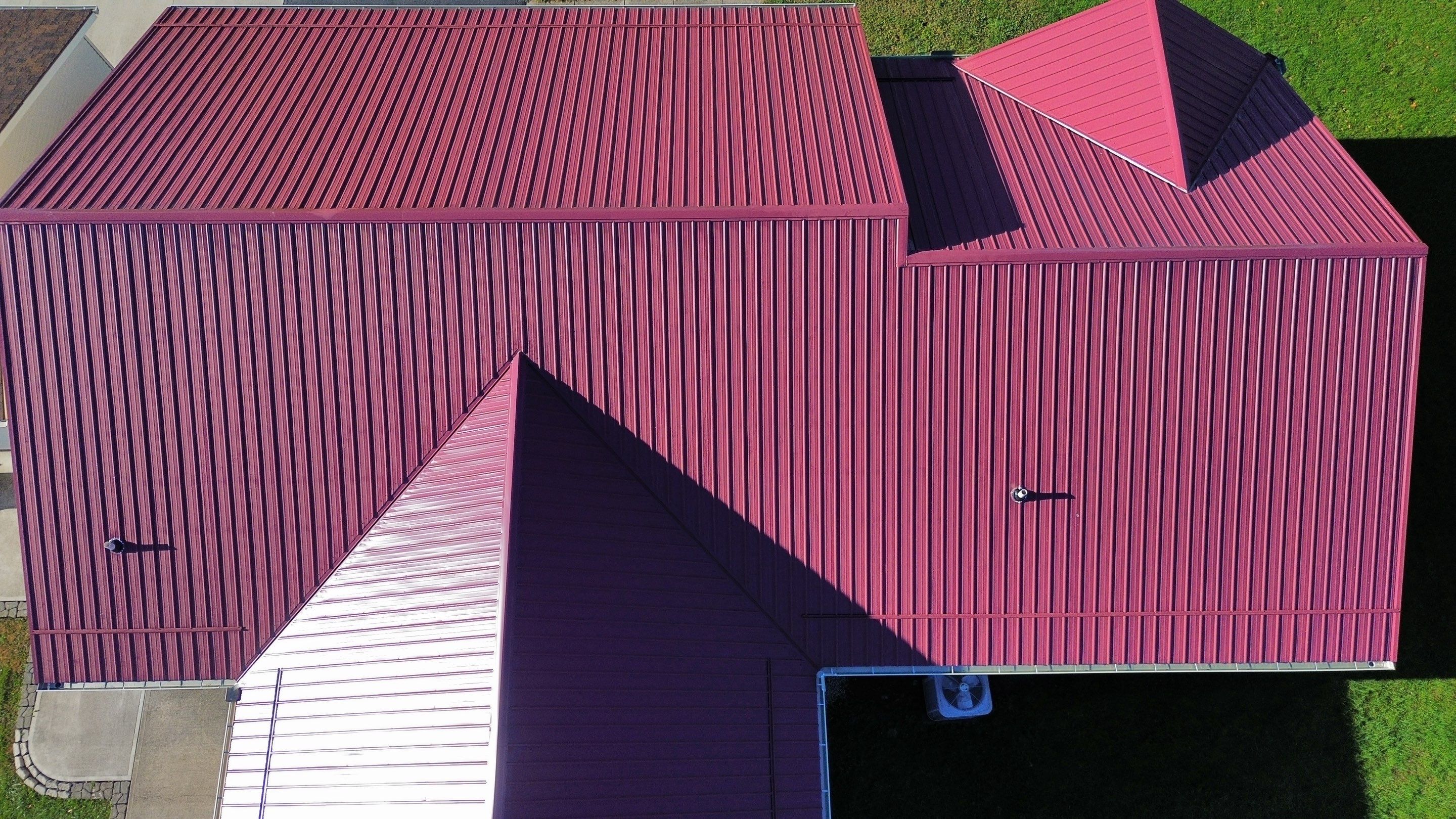 Residential Roofing Installation using Performance Panel Metal - Burgandy by RoofX 