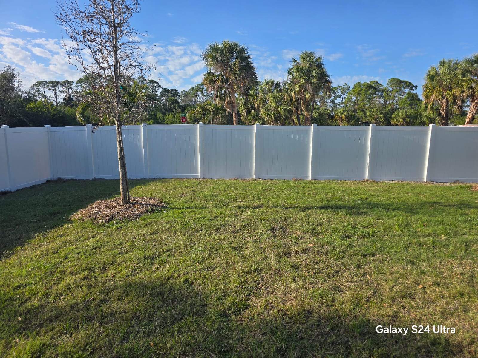 Residential White Vinyl Privacy Fence Installation in North Port by True Fence LLC
