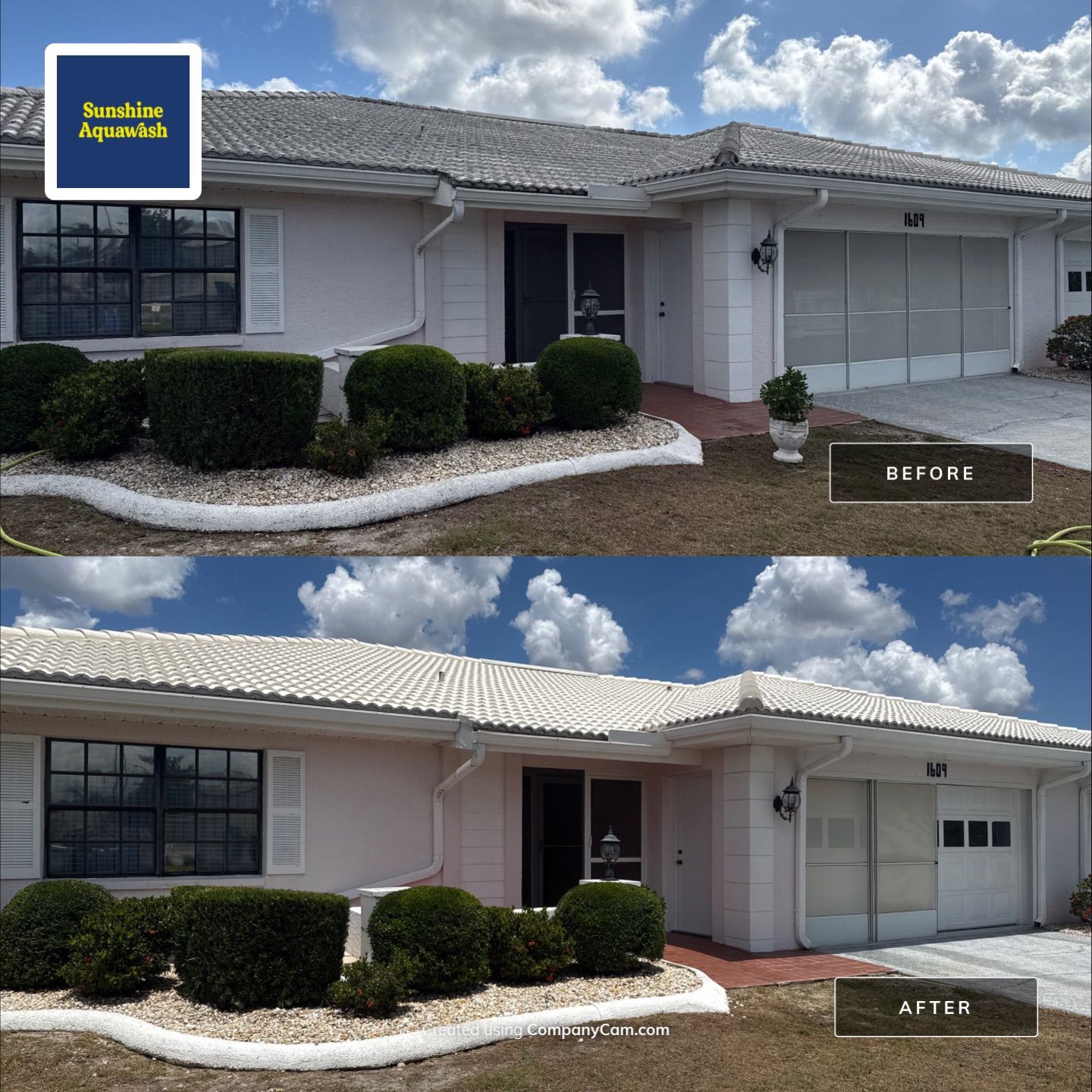 White Tile Roof Cleaning & House Wash in Fairview – Sun City Center, FL 33573 by Sunshine AquaWash